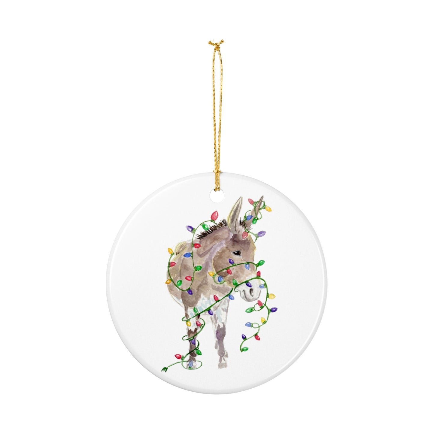 You Light Up My Christmas — Donkey Ornament