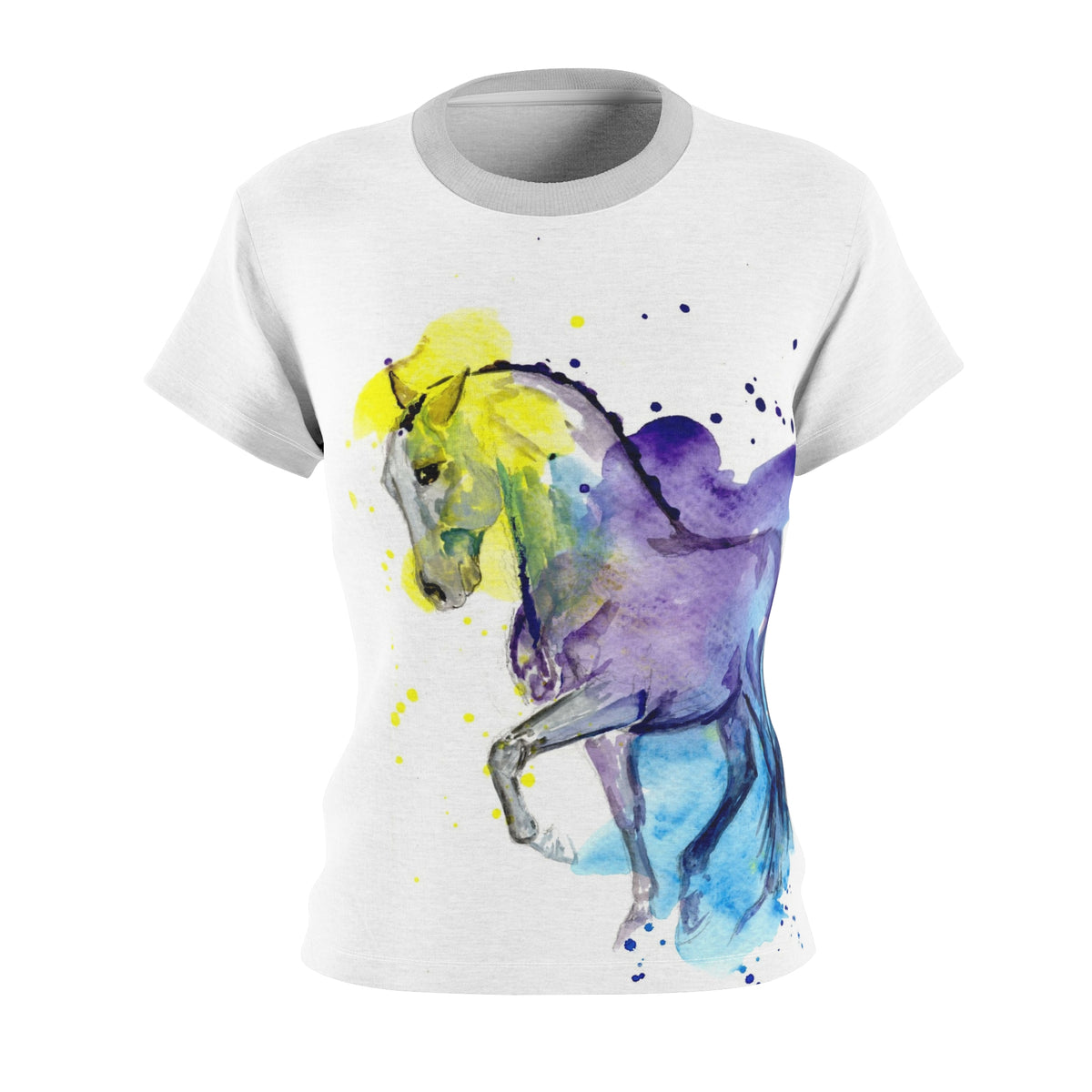 Splash Dance Women's Watercolor Horse Tee — Equine Graphic Shirt