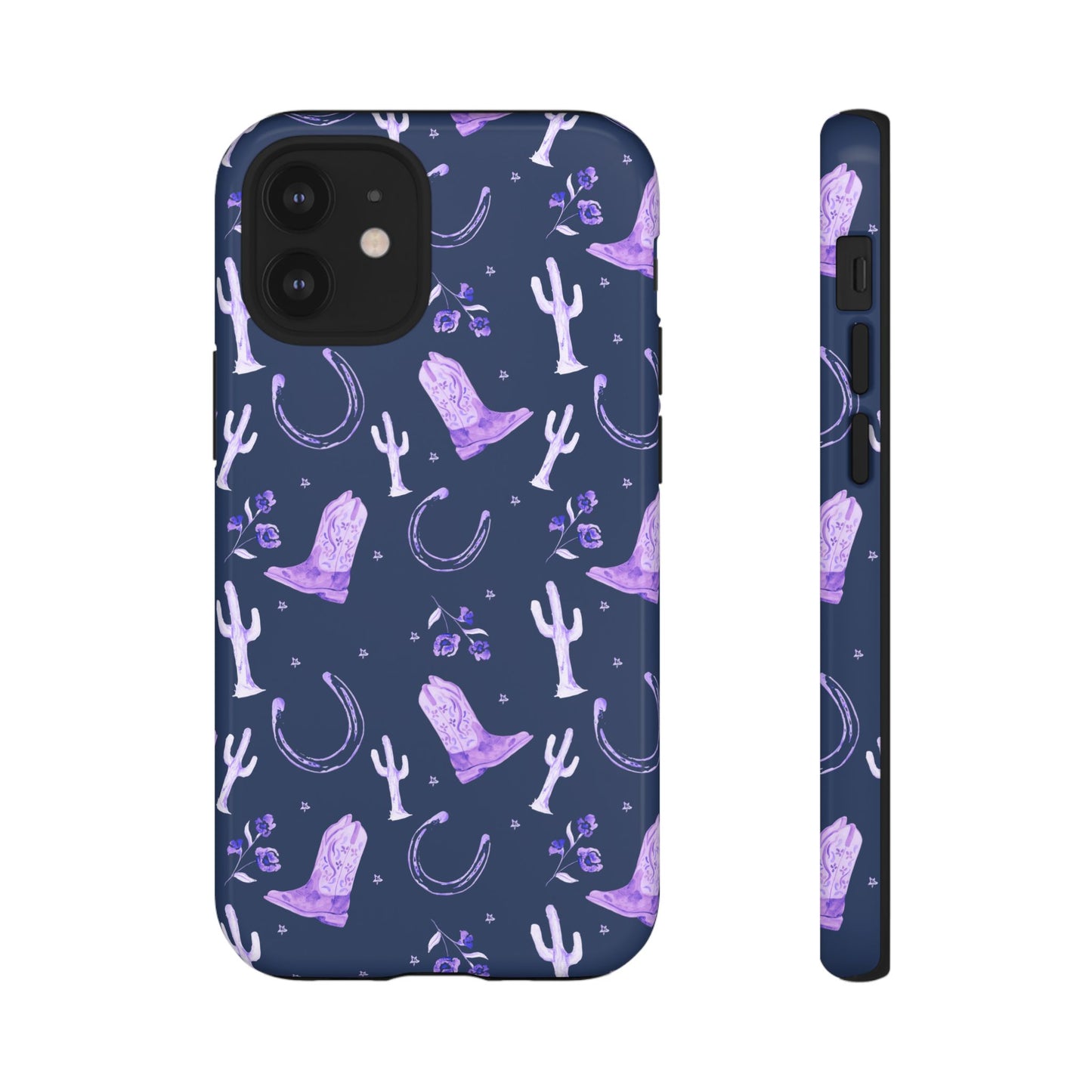 Lucky Boots in Navy and Lavender Tough Phone Case