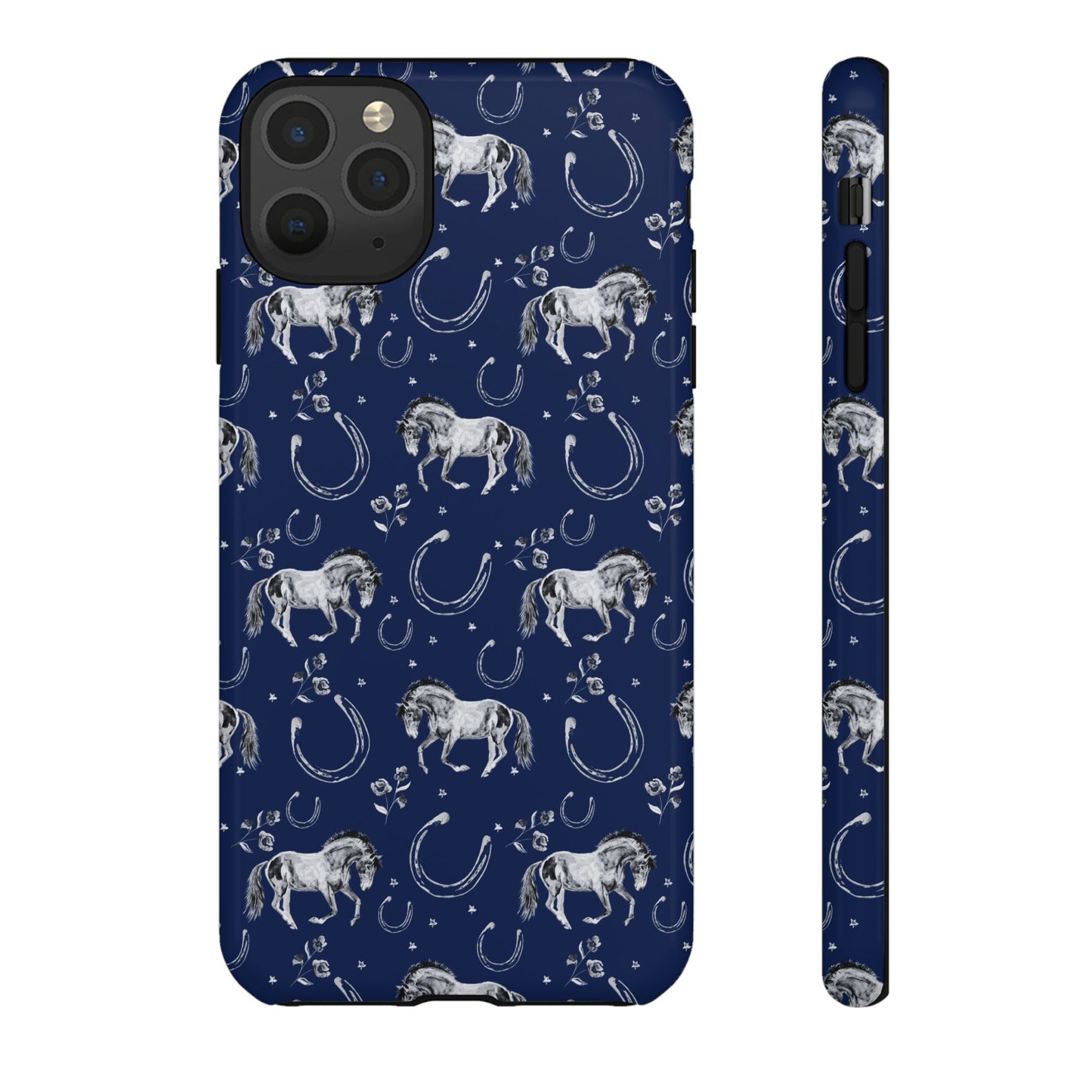 Lucky Mustang Tough Phone Case in Navy