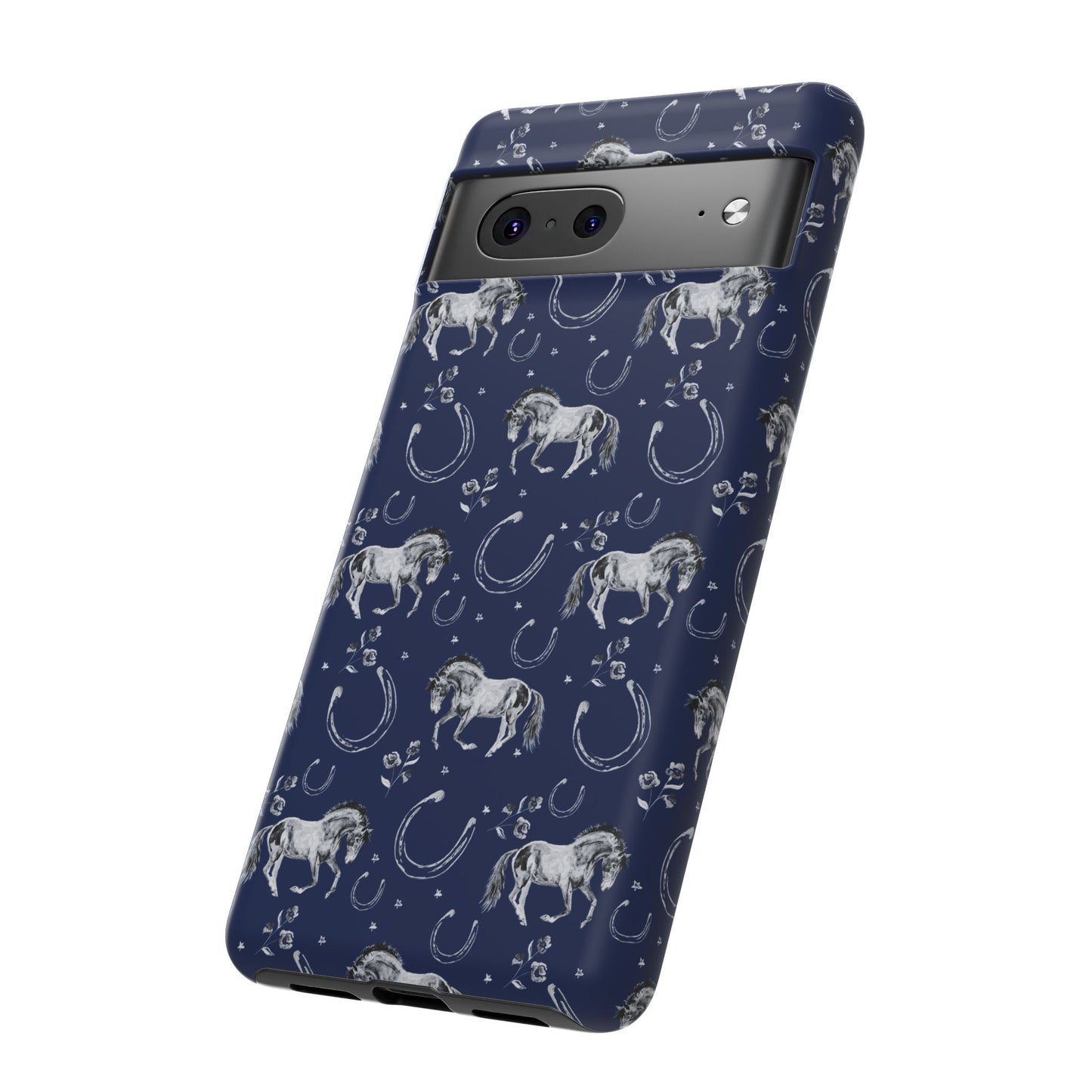 Lucky Mustang Tough Phone Case in Navy