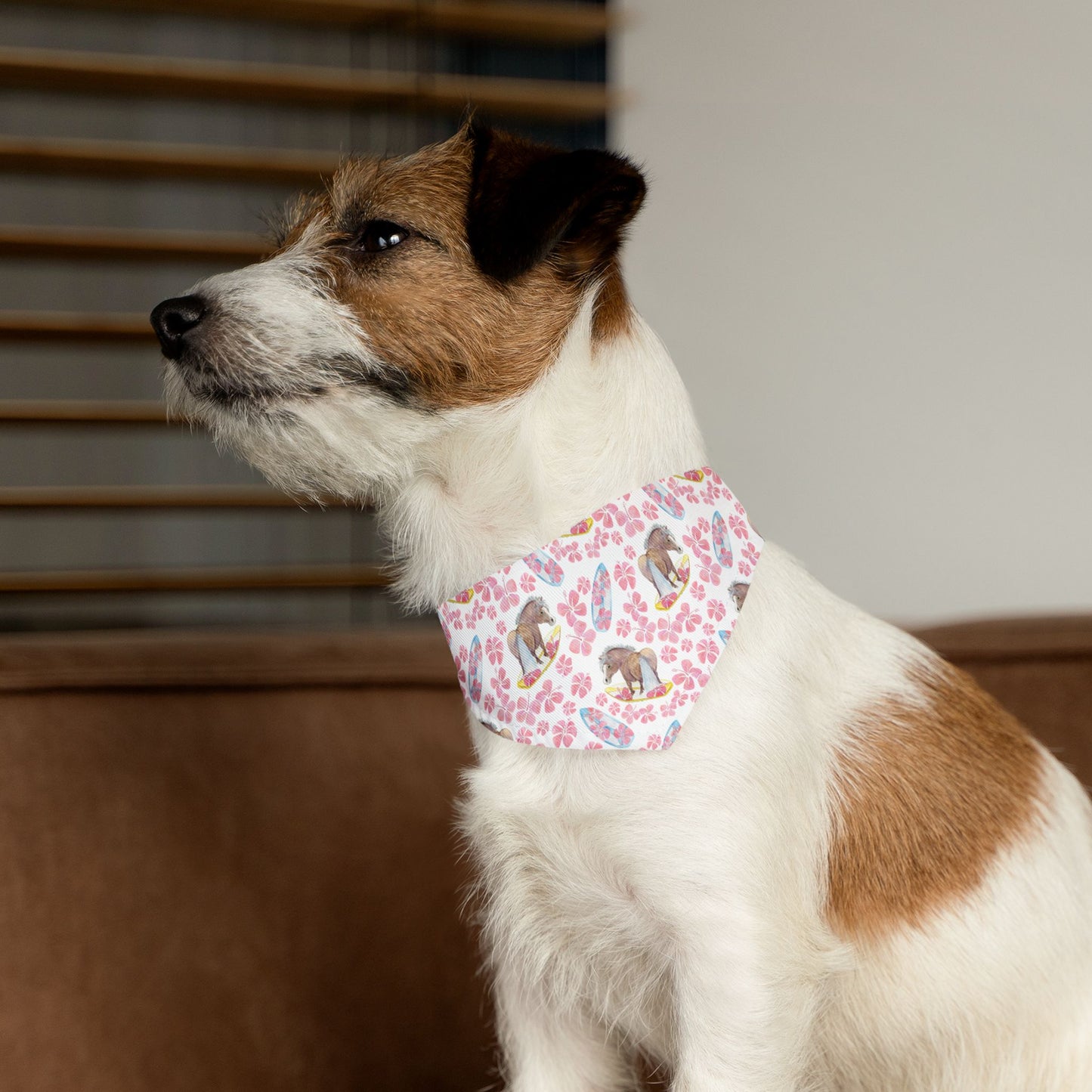 Adorable surfer print Pet Bandana Collar