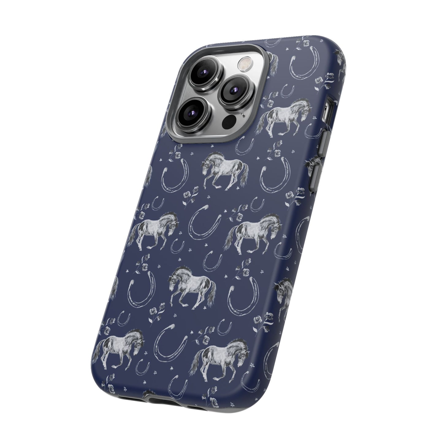 Lucky Mustang Tough Phone Case in Navy