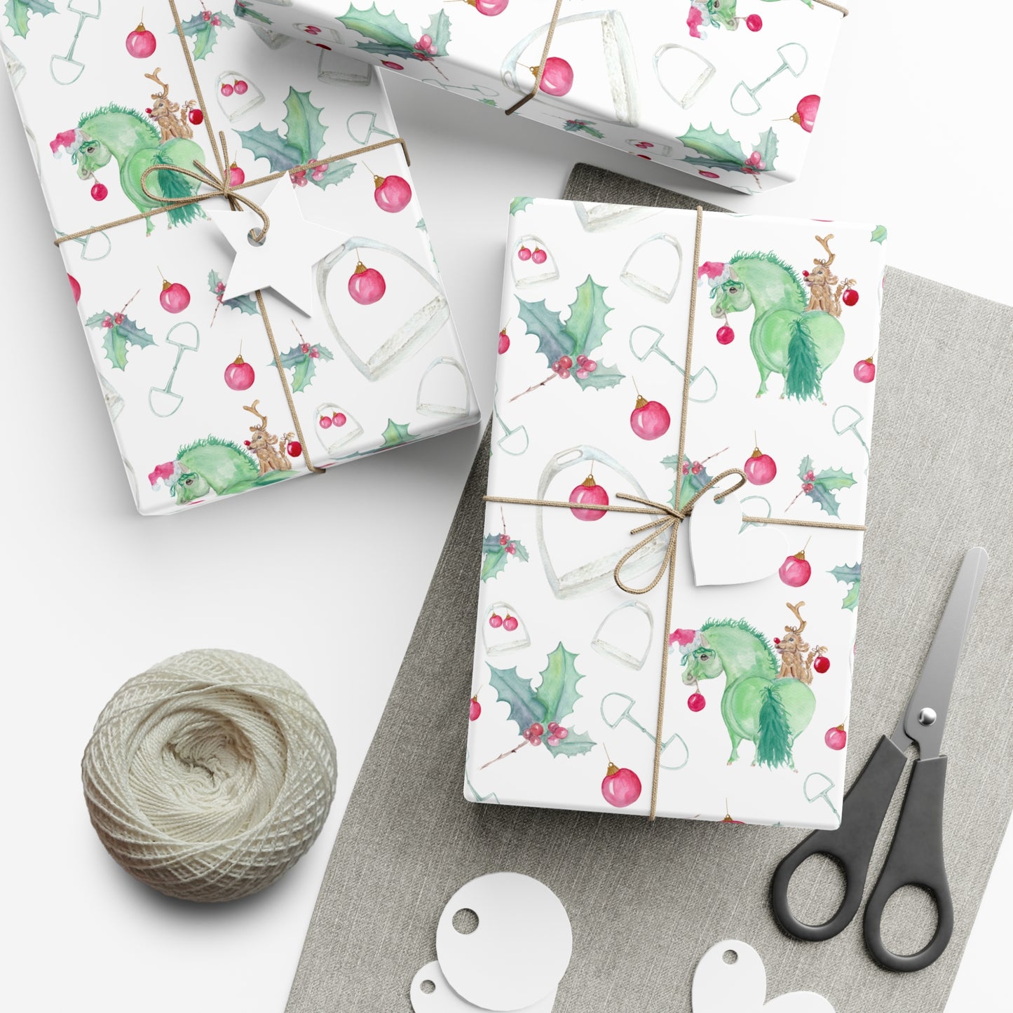 Adorable little Grinchy Pony and Friend Gift Wrap Papers