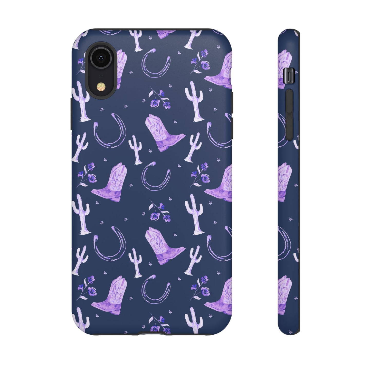 Lucky Boots in Navy and Lavender Tough Phone Case