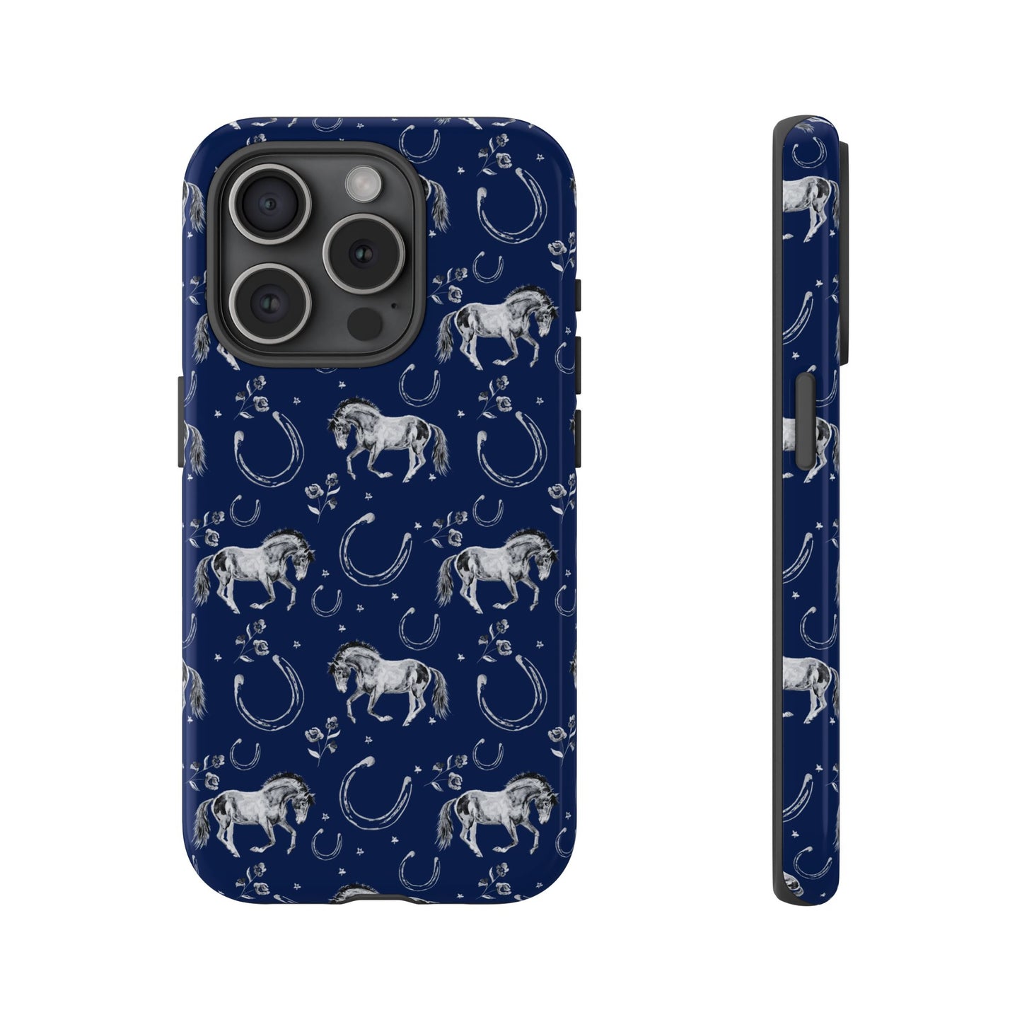 Lucky Mustang Tough Phone Case in Navy