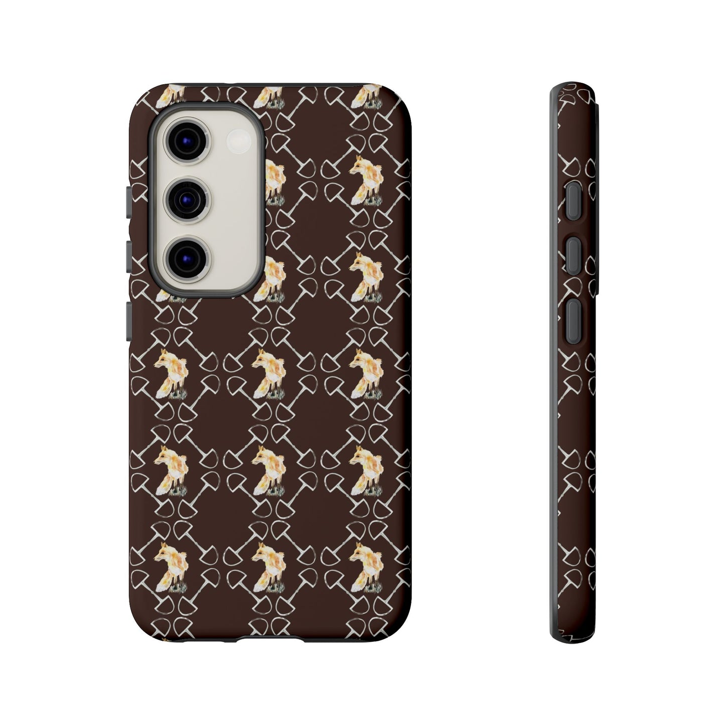 Spring Foxes and Bits in Hazelnut Tough Phone Case