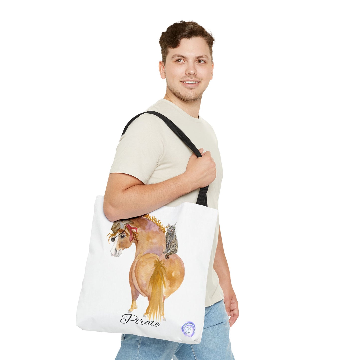 Adorable little Pirate Tote Bag - Whimsical Equestrian Design