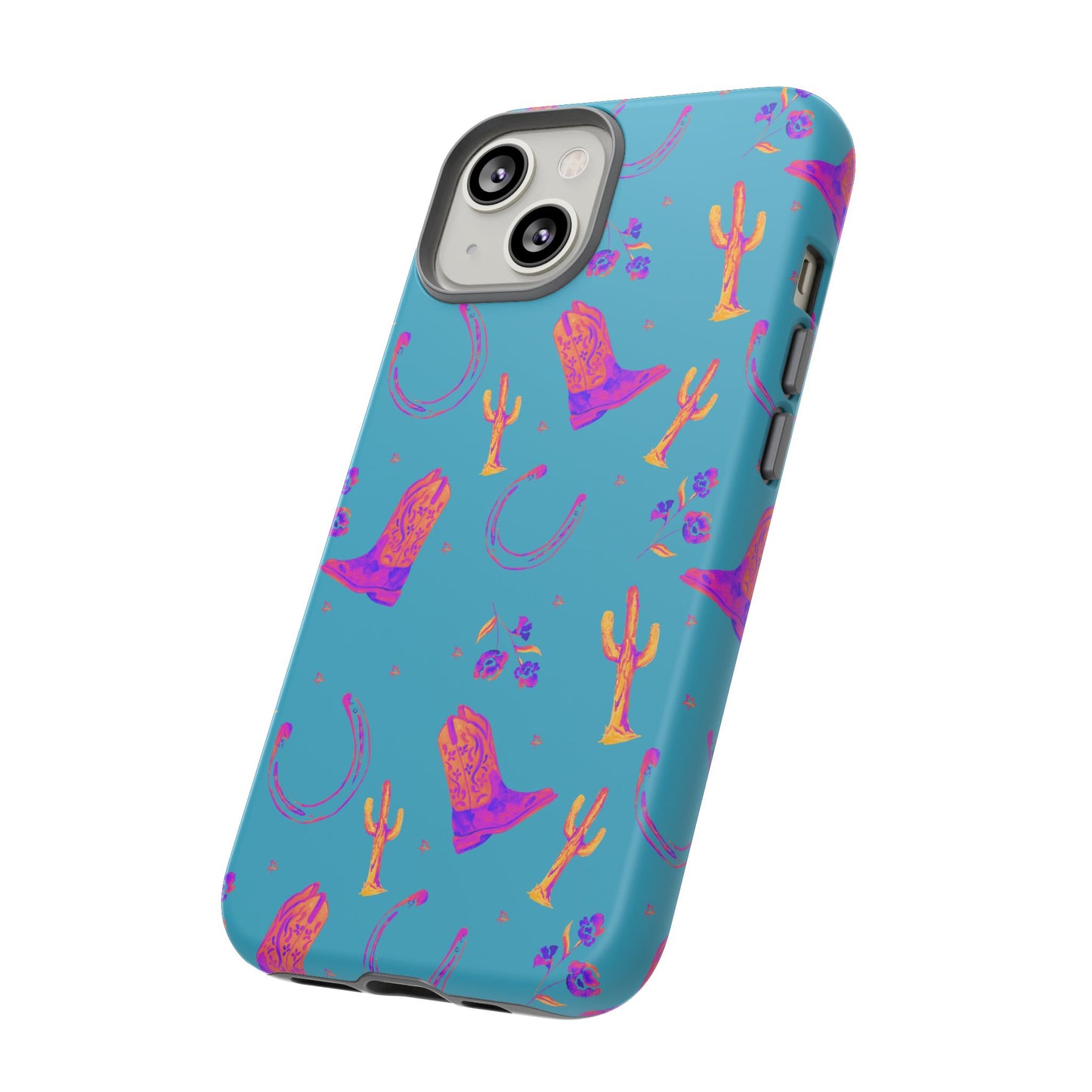 Lucky Boots in Teal Tough Phone Case