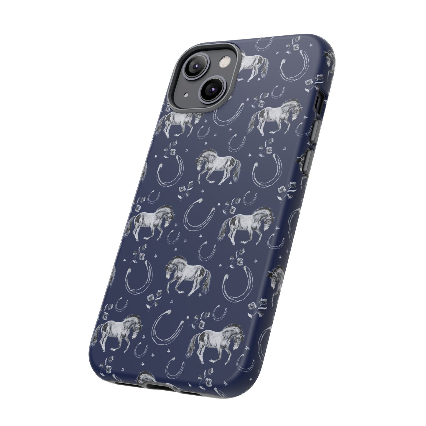 Lucky Mustang Tough Phone Case in Navy