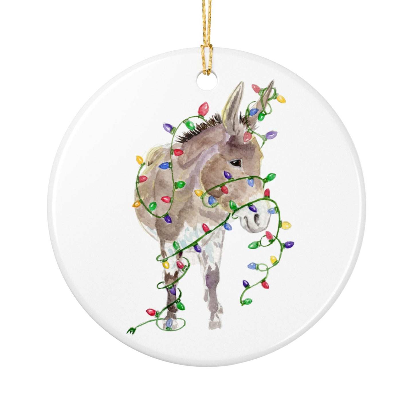 You Light Up My Christmas — Donkey Ornament