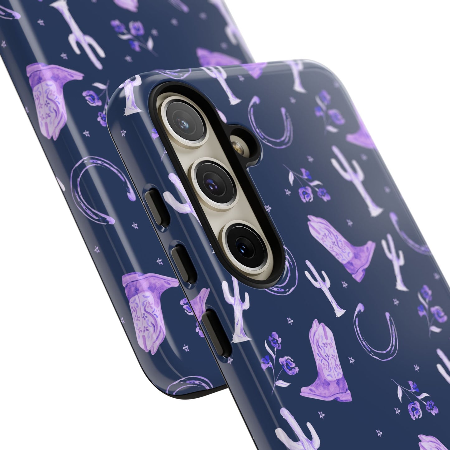 Lucky Boots in Navy and Lavender Tough Phone Case