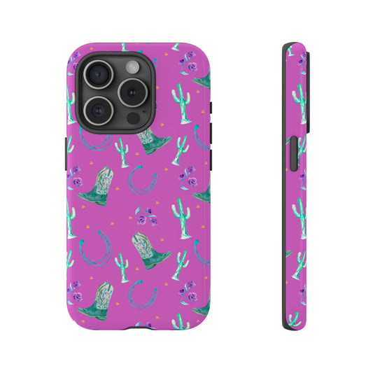 Lucky Boots in Pink Tough Phone Case