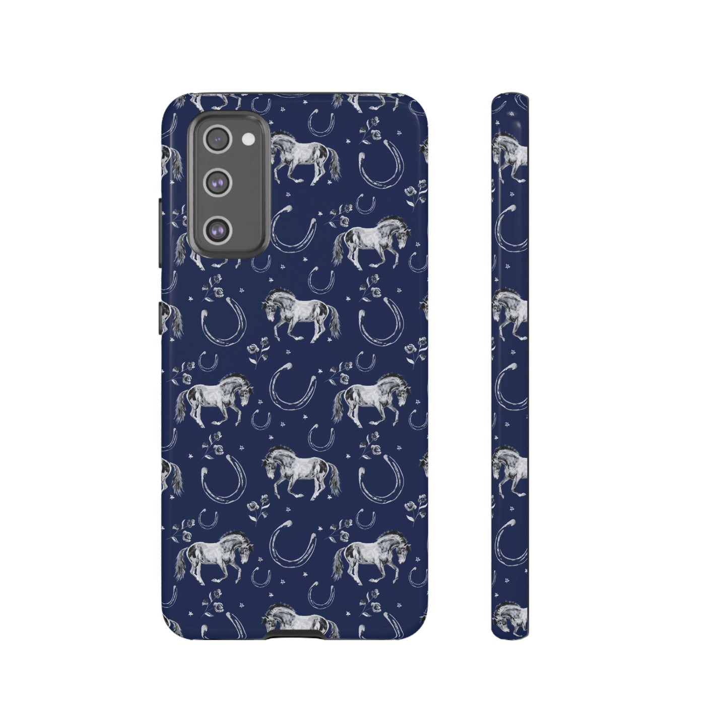 Lucky Mustang Tough Phone Case in Navy