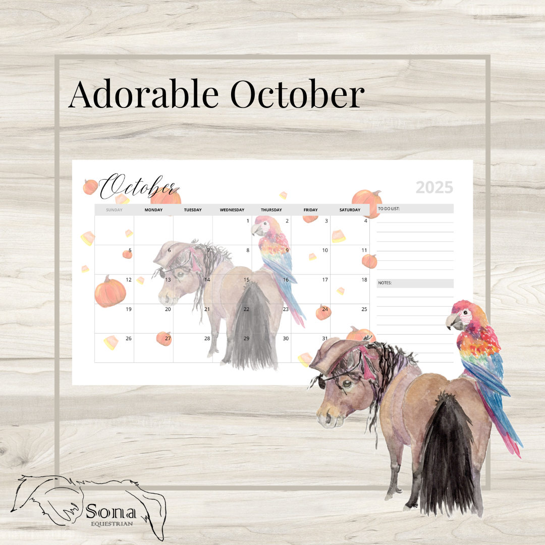 Adorable Ponies 2025 12-Month Calendar- Digital Download