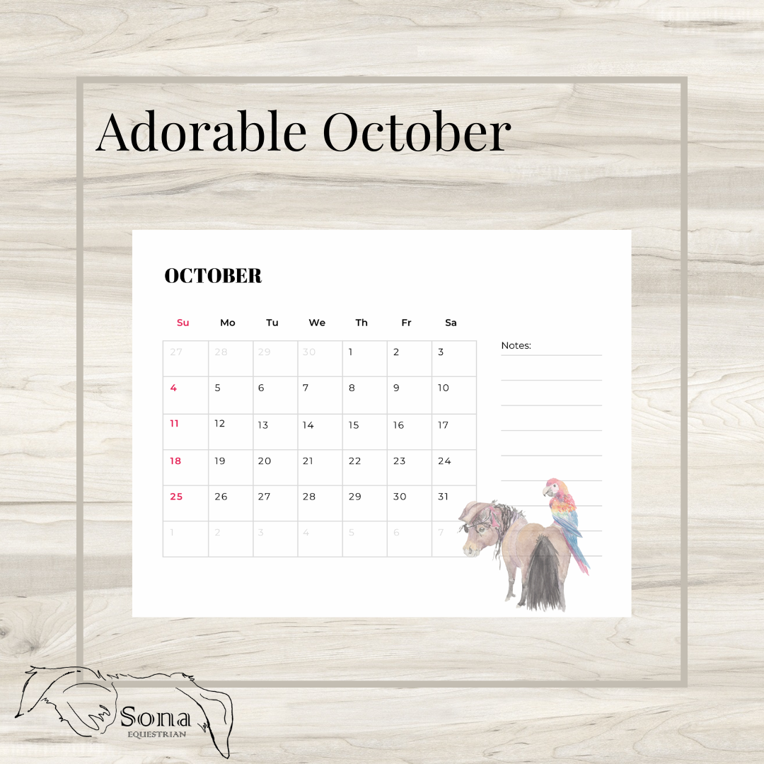 Adorable Ponies 2026 Calendar - Digital Download version