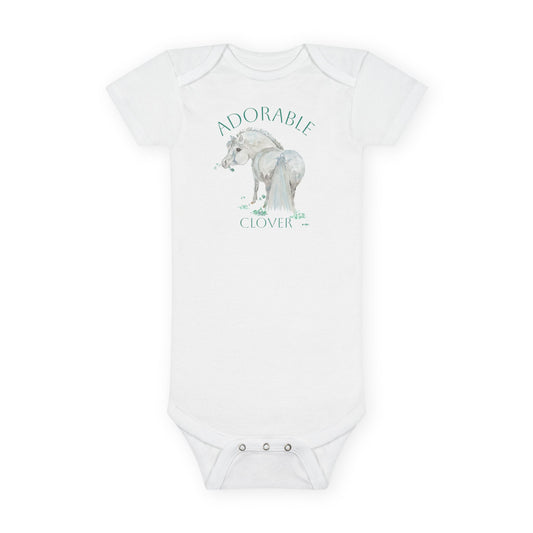 Baby Onesie with Adorable Miss Clover - Cute Pony Infant Bodysuit