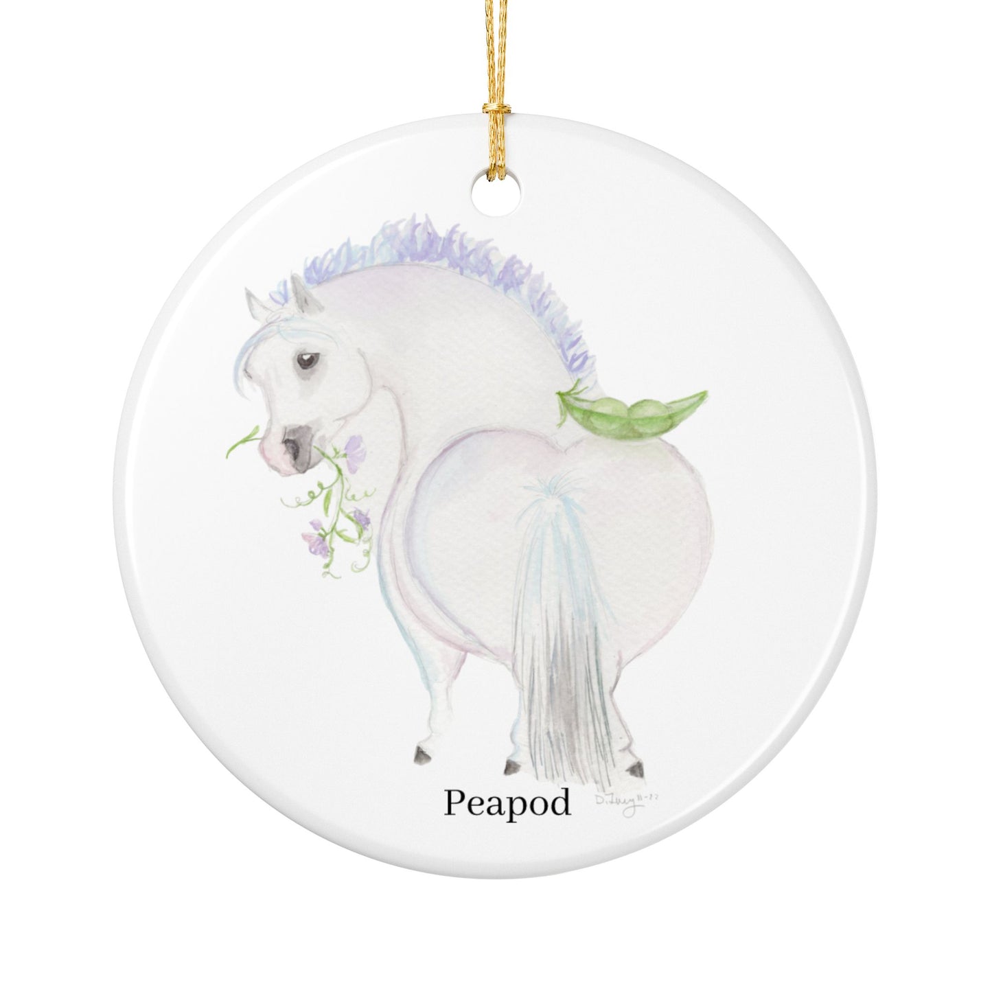 Adorable Peapod Ceramic Ornaments, Custom Holiday Decor, 2-Sided Christmas Ornament, Unique Gift, Home Decoration, Keepsake