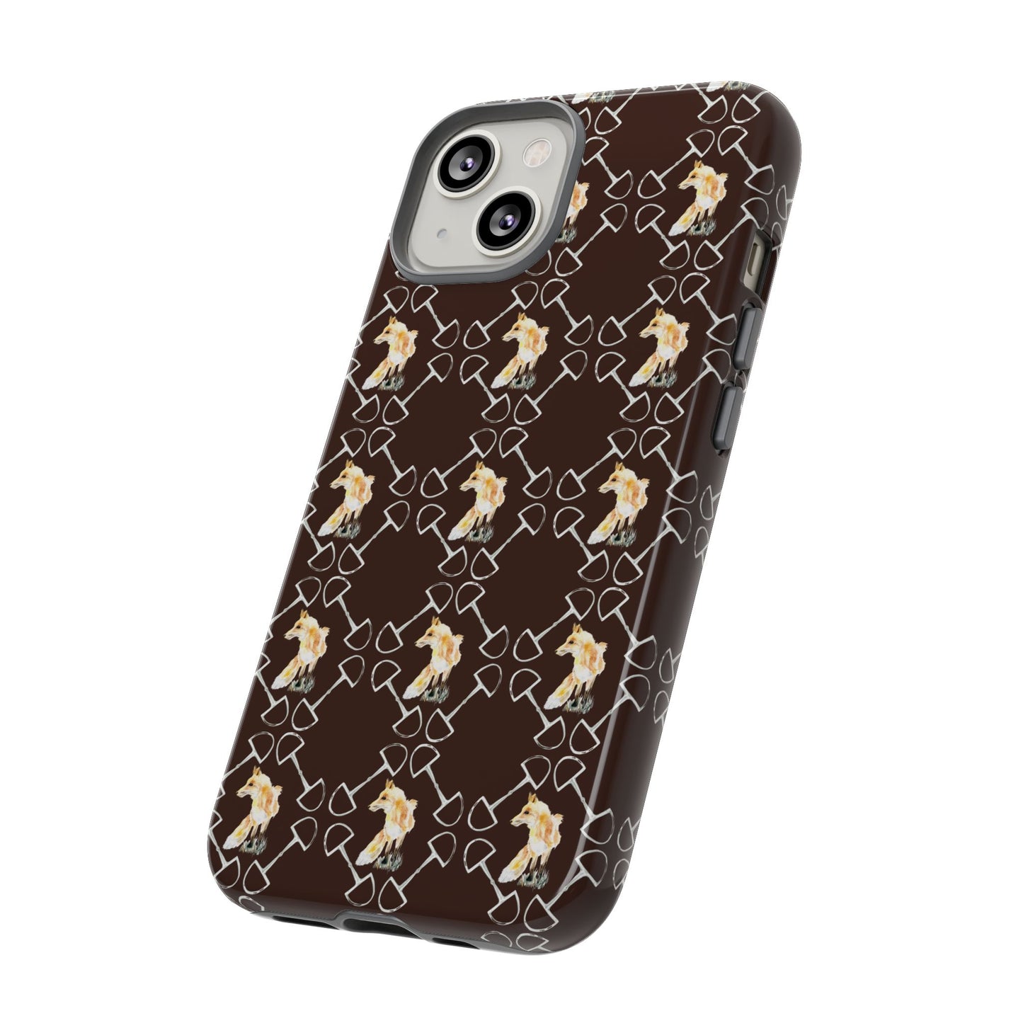 Spring Foxes and Bits in Hazelnut Tough Phone Case