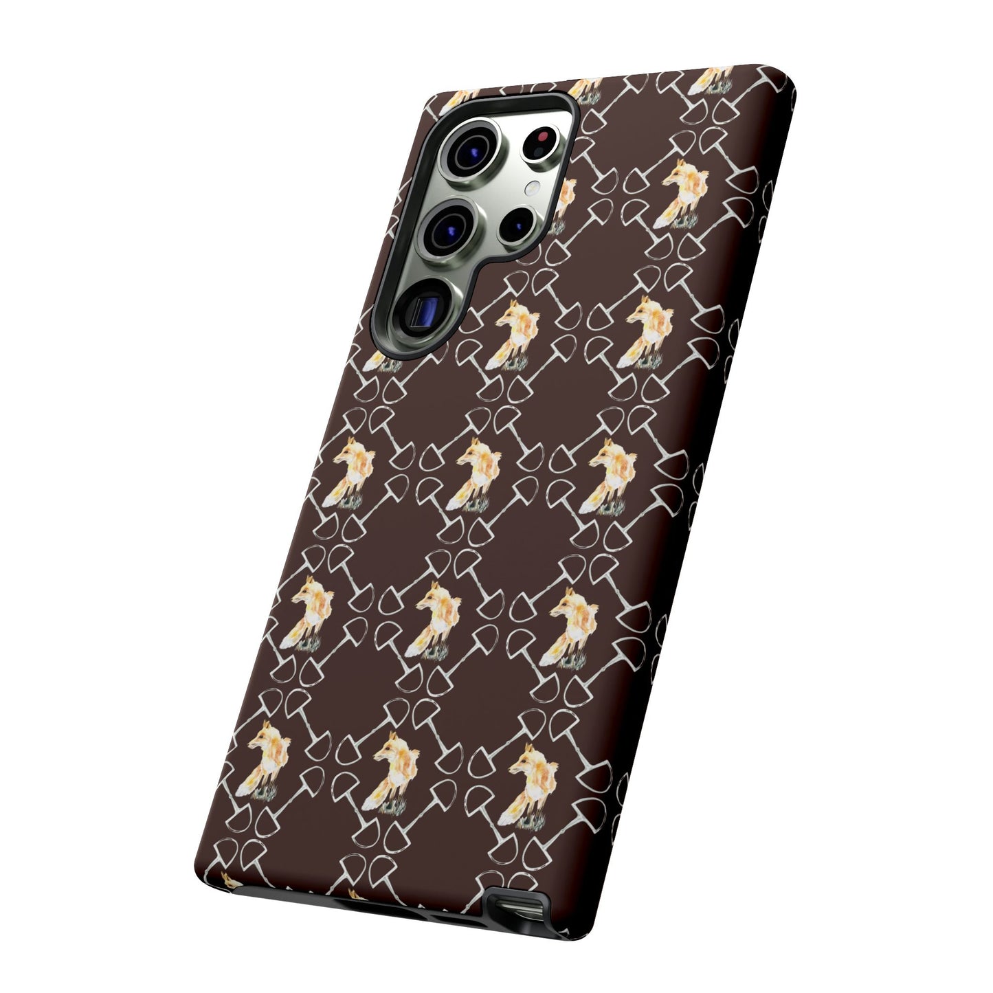 Spring Foxes and Bits in Hazelnut Tough Phone Case