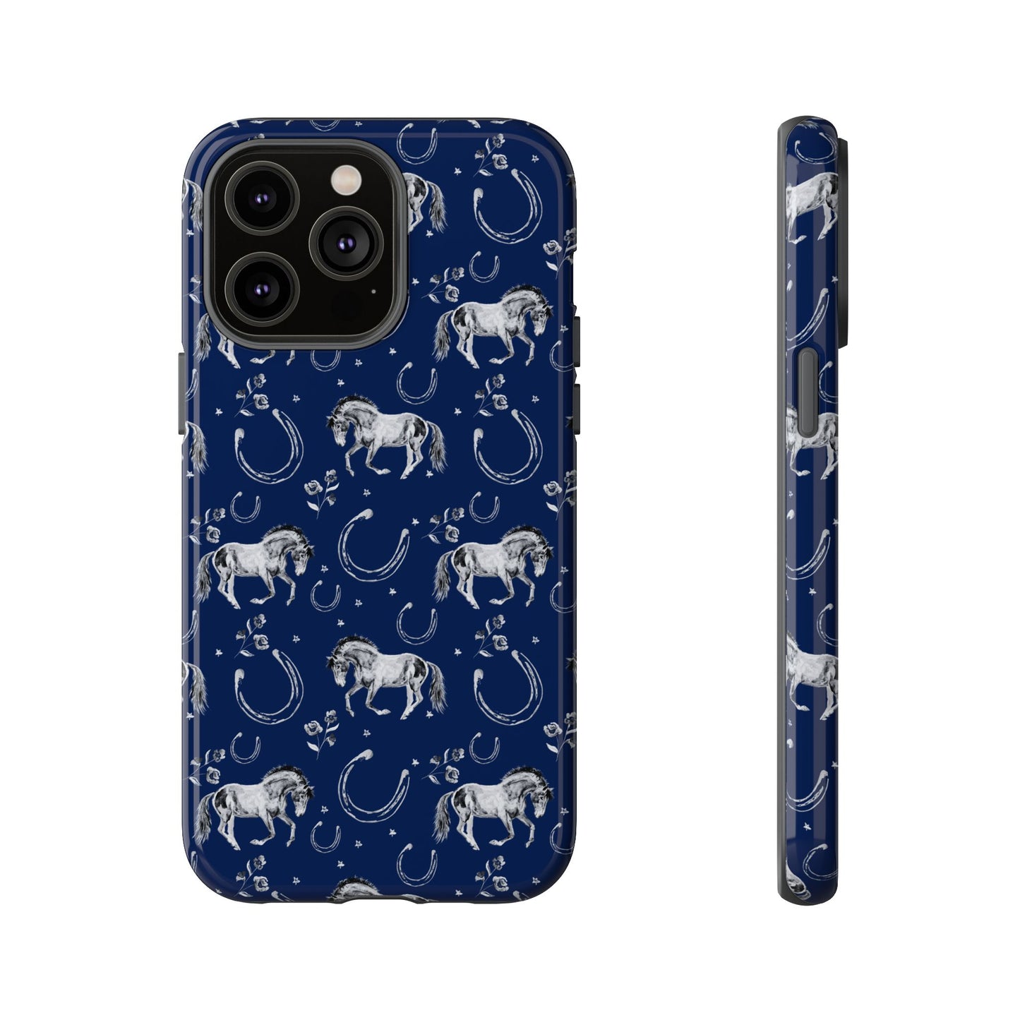 Lucky Mustang Tough Phone Case in Navy