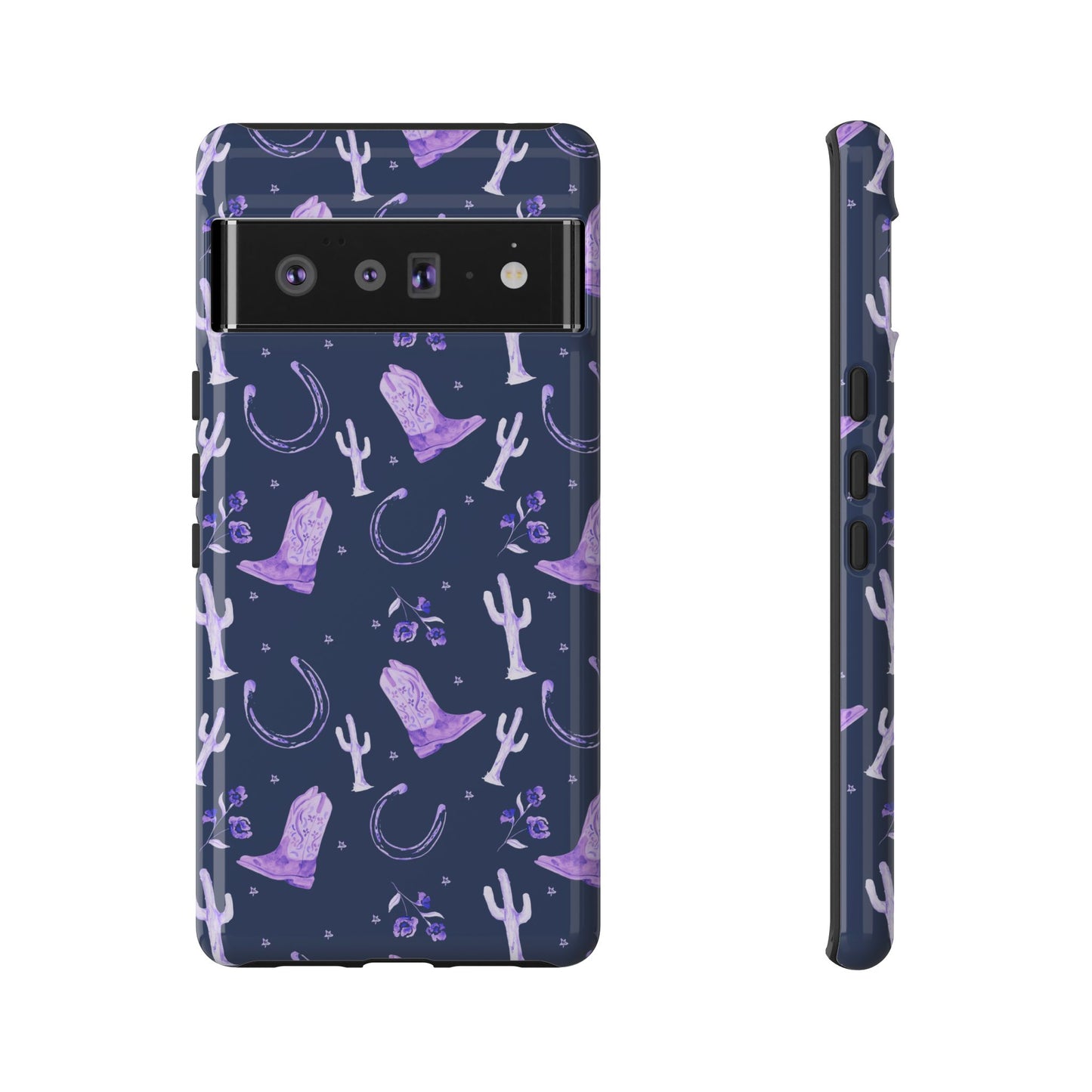 Lucky Boots in Navy and Lavender Tough Phone Case