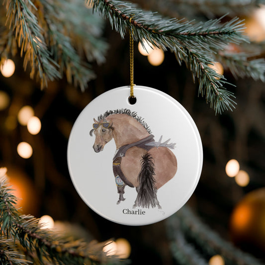 Adorable Charlie Ceramic Ornaments, Custom Holiday Decor, 2-Sided Christmas Ornament, Unique Gift, Home Decoration, Keepsake