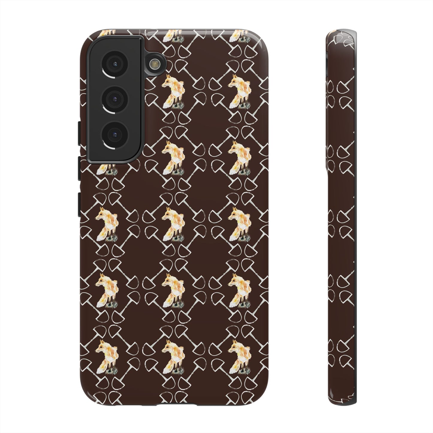 Spring Foxes and Bits in Hazelnut Tough Phone Case