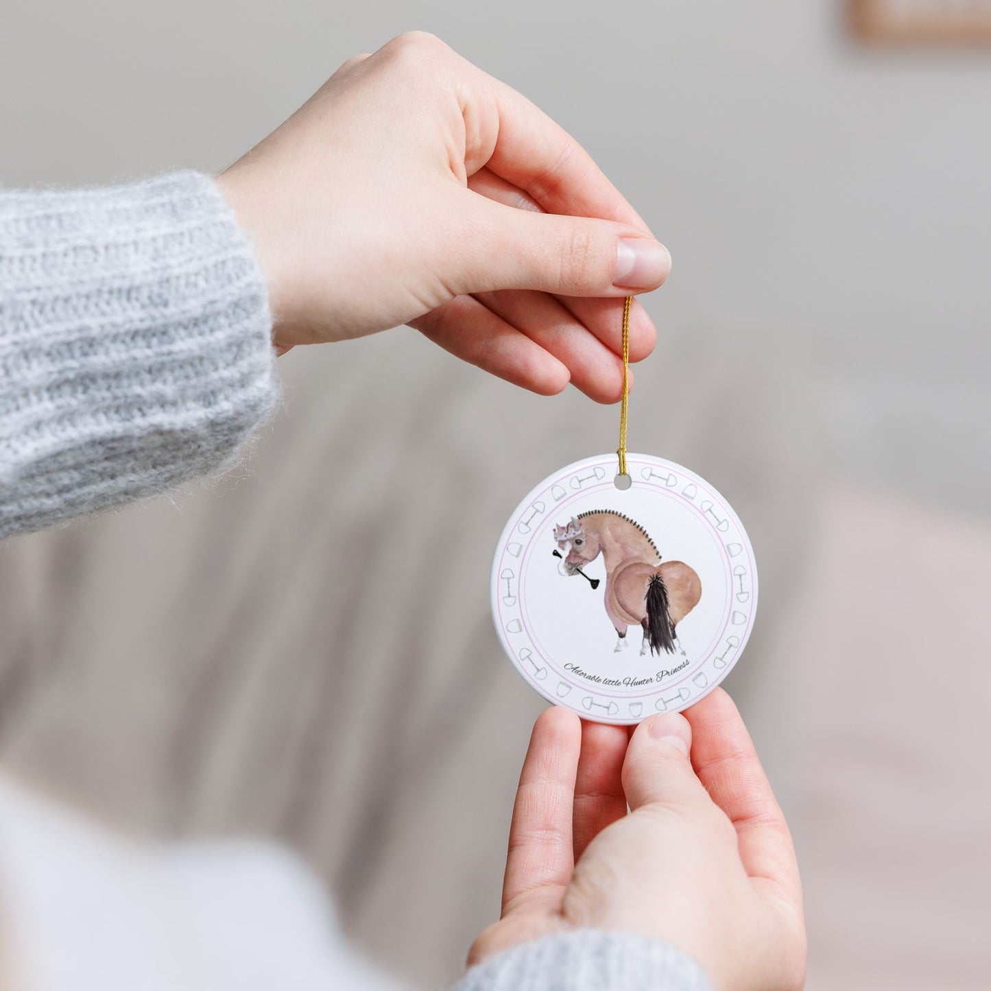 Adorable Hunter Princess Ceramic Ornaments, Custom Holiday Decor, 2-Sided Christmas Ornament, Unique Gift, Home Decoration, Keepsake