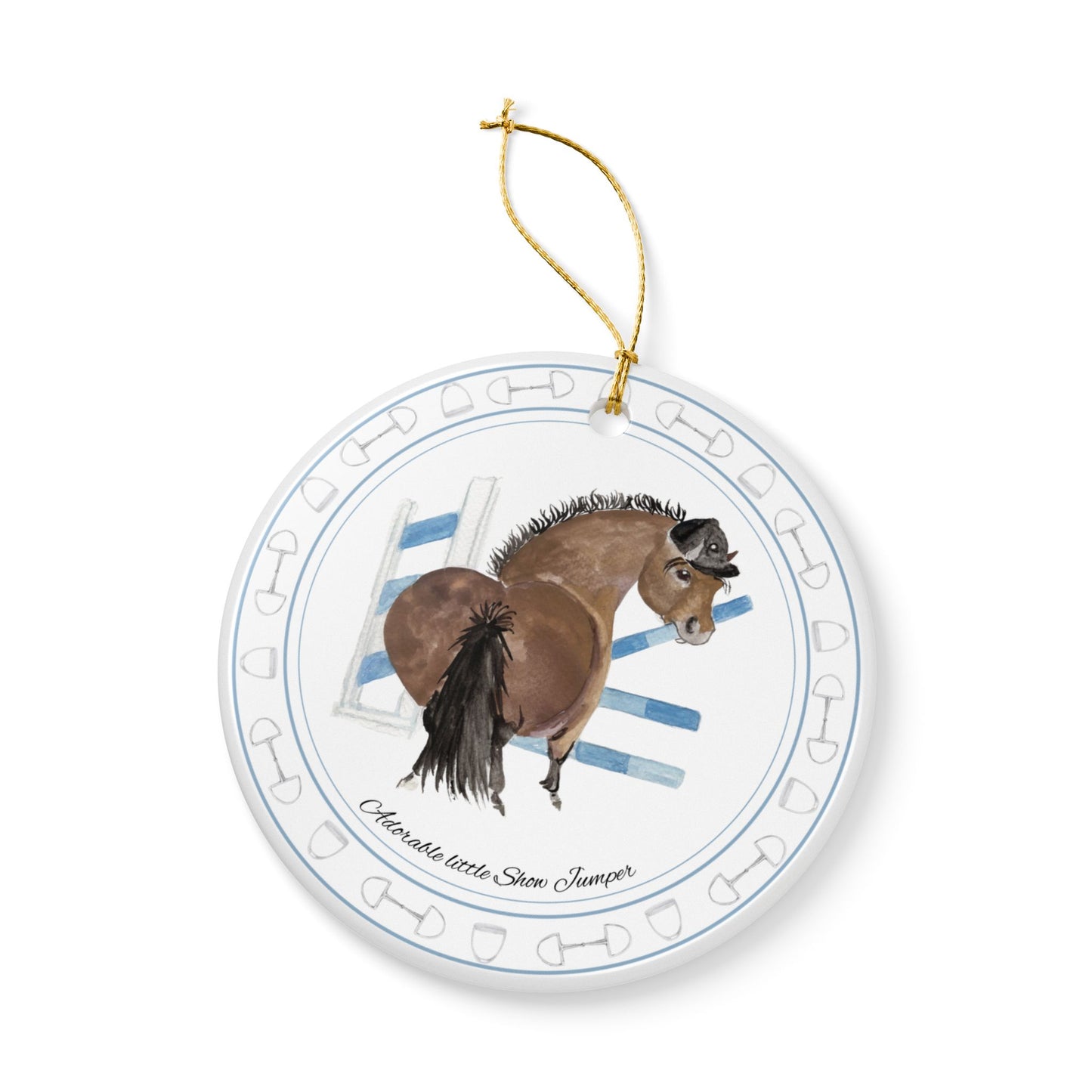 Adorable Show Jumper Ceramic Ornaments, Custom Holiday Decor, 2-Sided Christmas Ornament, Unique Gift, Home Decoration, Keepsake