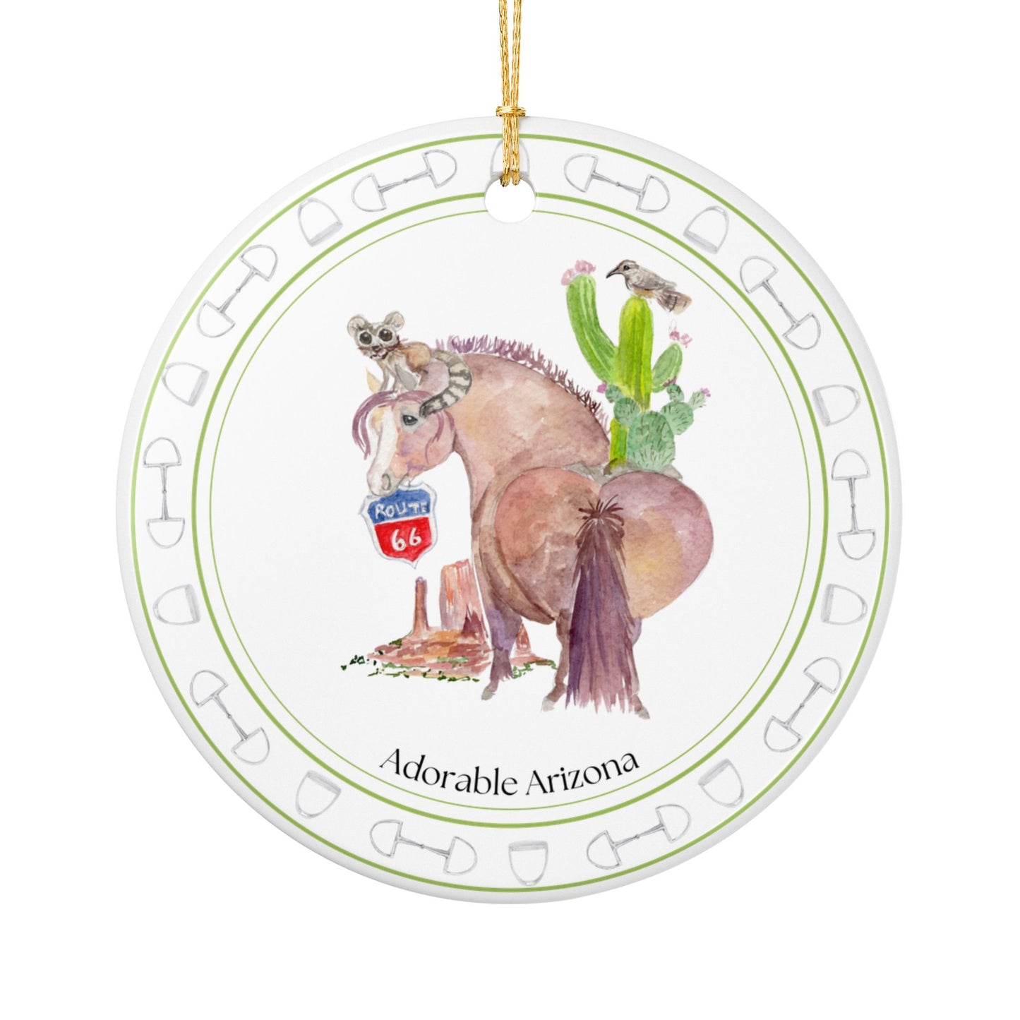 Adorable Arizona Ceramic Ornaments, Custom Holiday Decor, 2-Sided Christmas Ornament, Unique Gift, Home Decoration, Keepsake