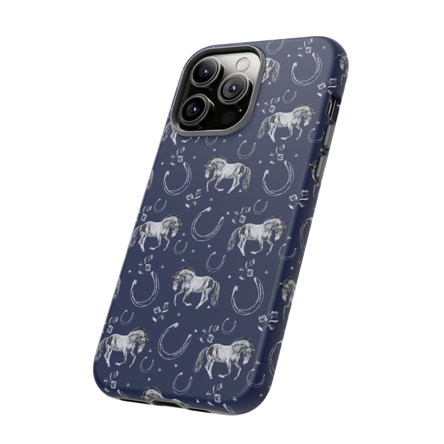 Lucky Mustang Tough Phone Case in Navy