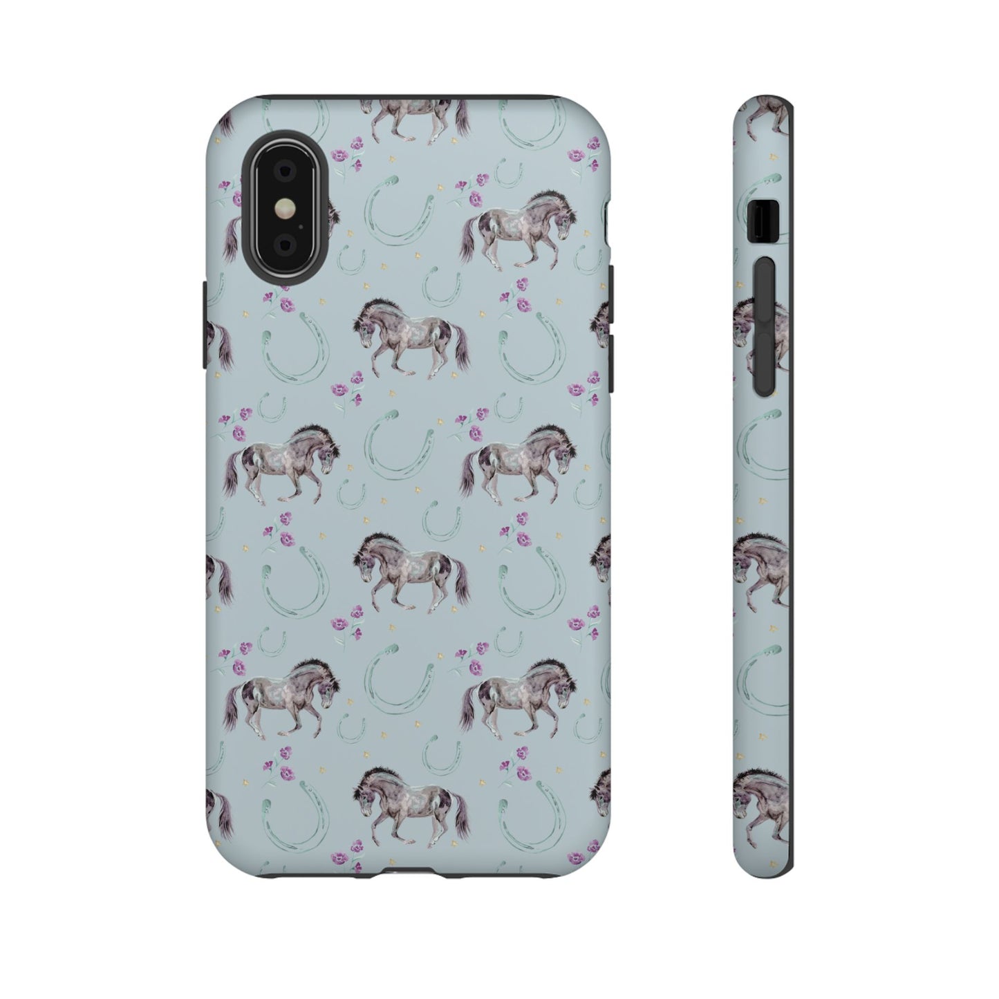 Luck Mustang Tough Phone Case - Light Blue