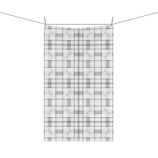 Plaid bits - grey Tea Towels (cotton)