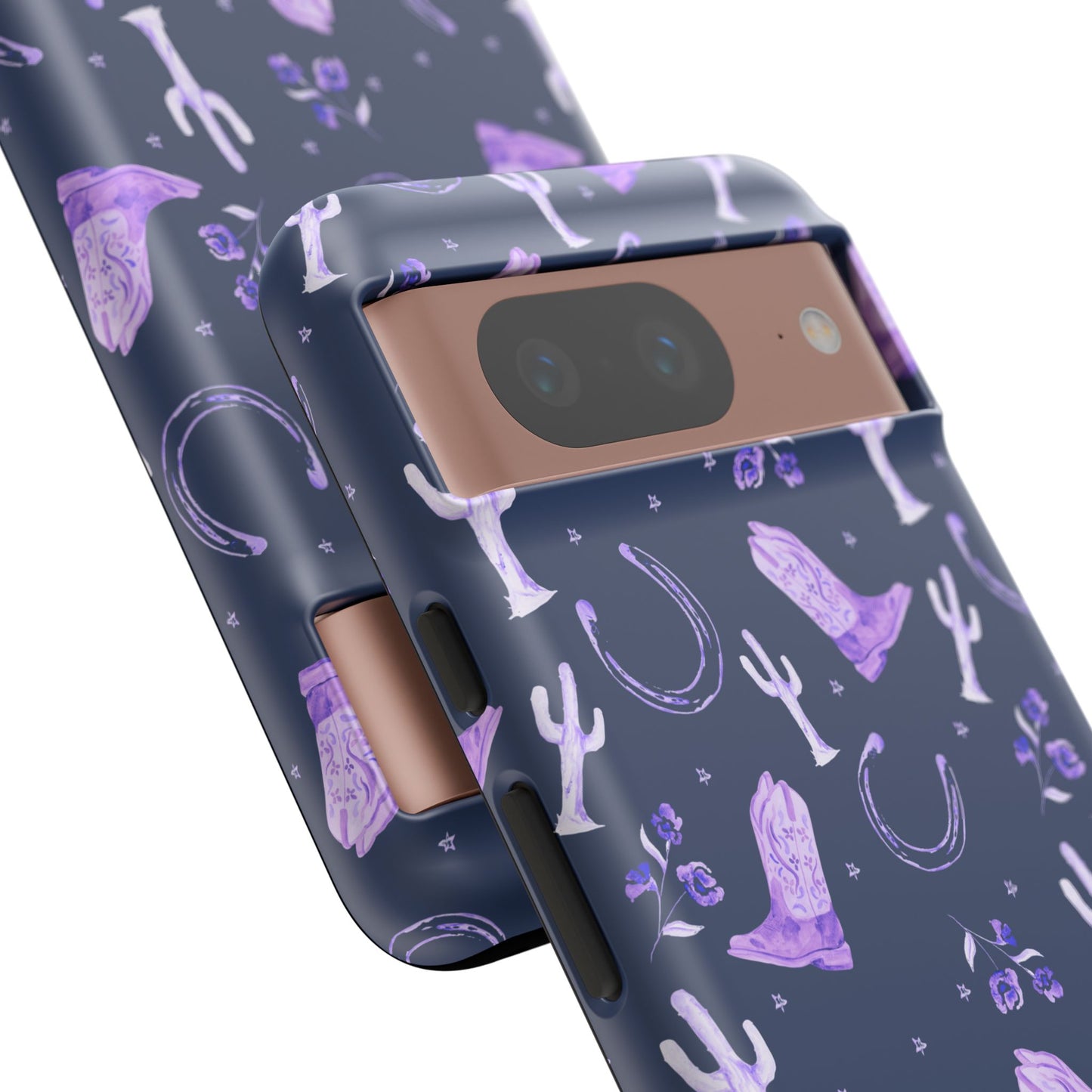 Lucky Boots in Navy and Lavender Tough Phone Case