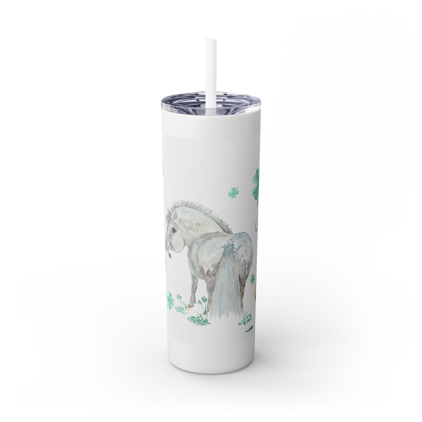 Adorable Miss Clover   Skinny Tumbler with Straw, 20oz