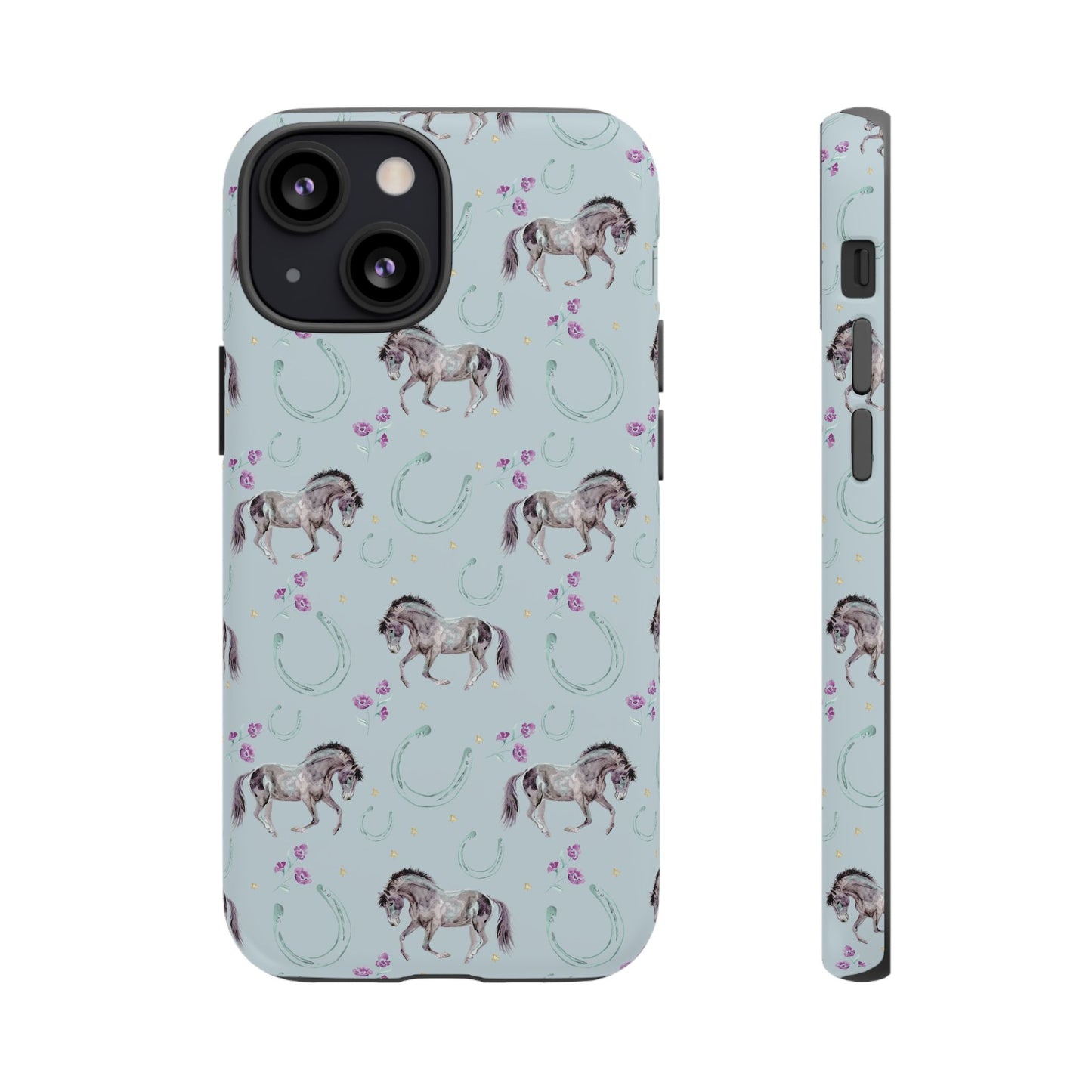 Luck Mustang Tough Phone Case - Light Blue