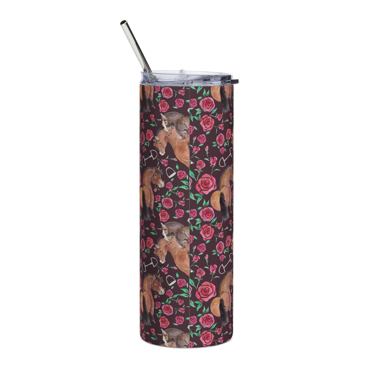 20oz Stainless Tumbler — Adorable Little rose and rico brown