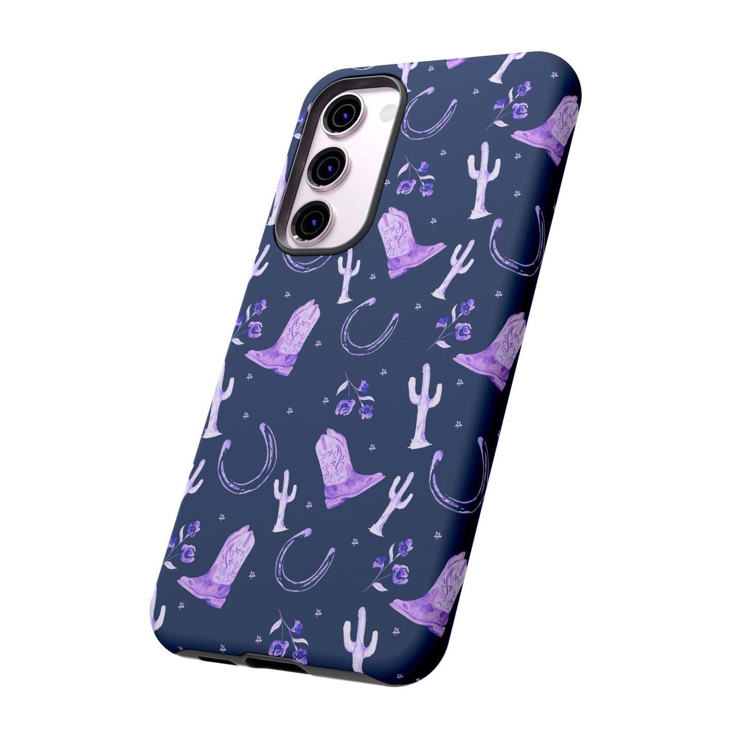 Lucky Boots in Navy and Lavender Tough Phone Case