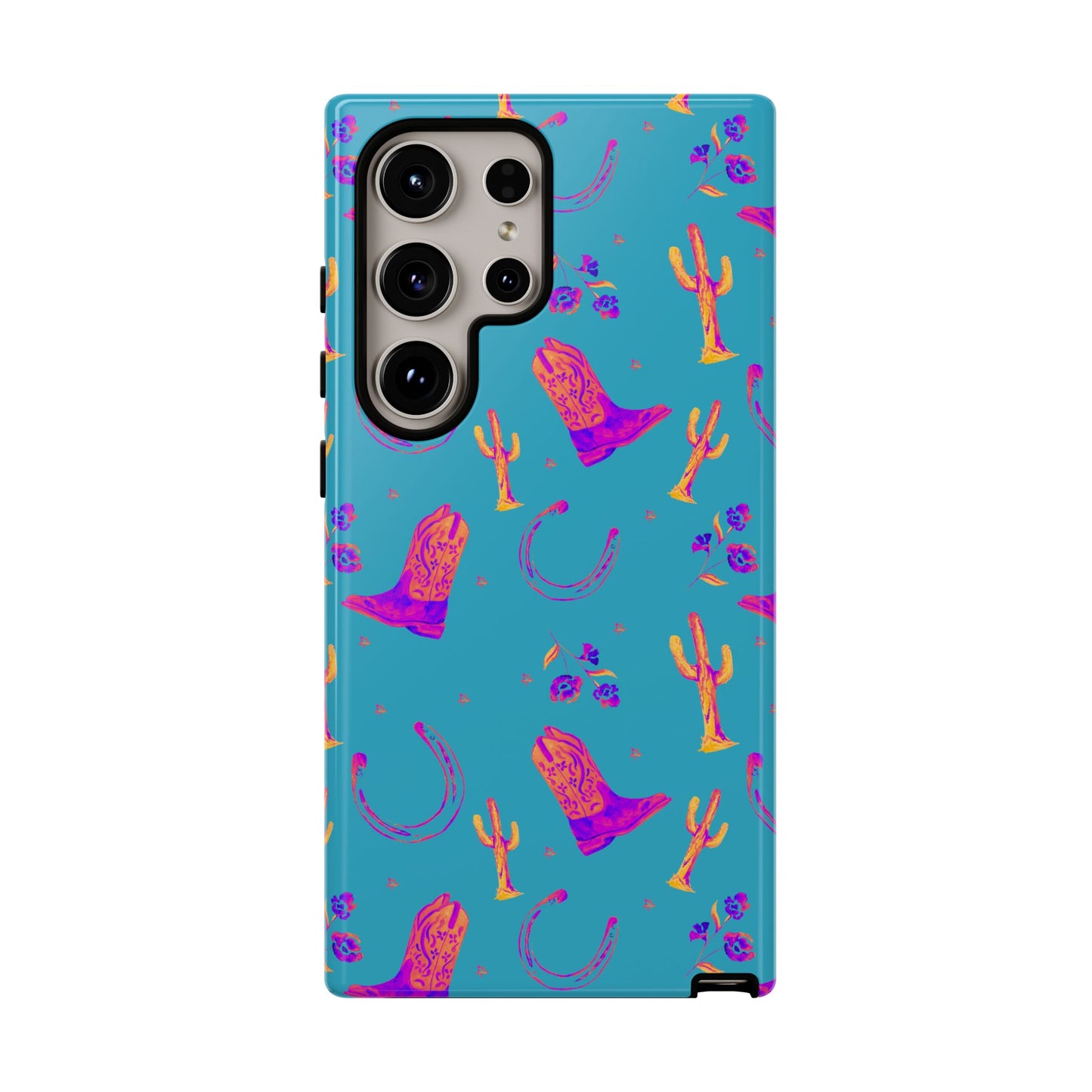 Lucky Boots in Teal Tough Phone Case