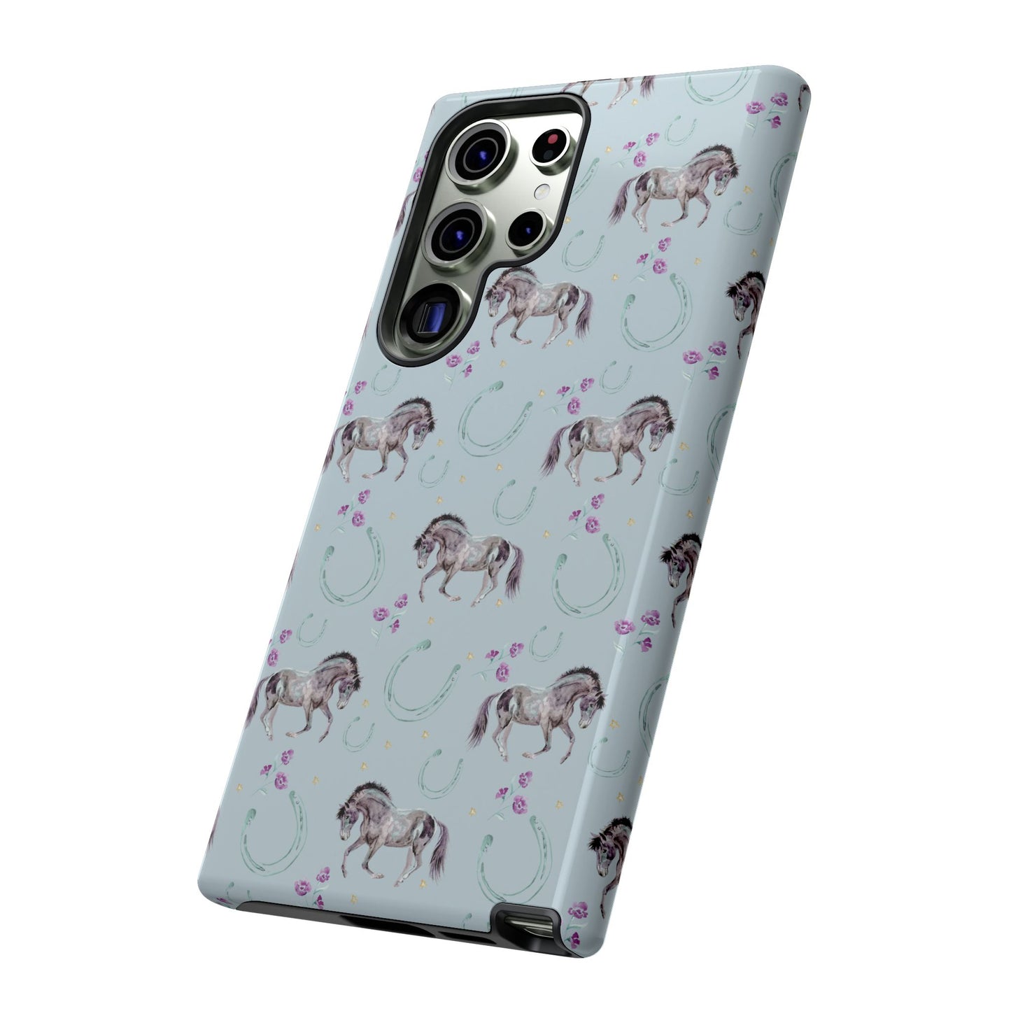 Luck Mustang Tough Phone Case - Light Blue