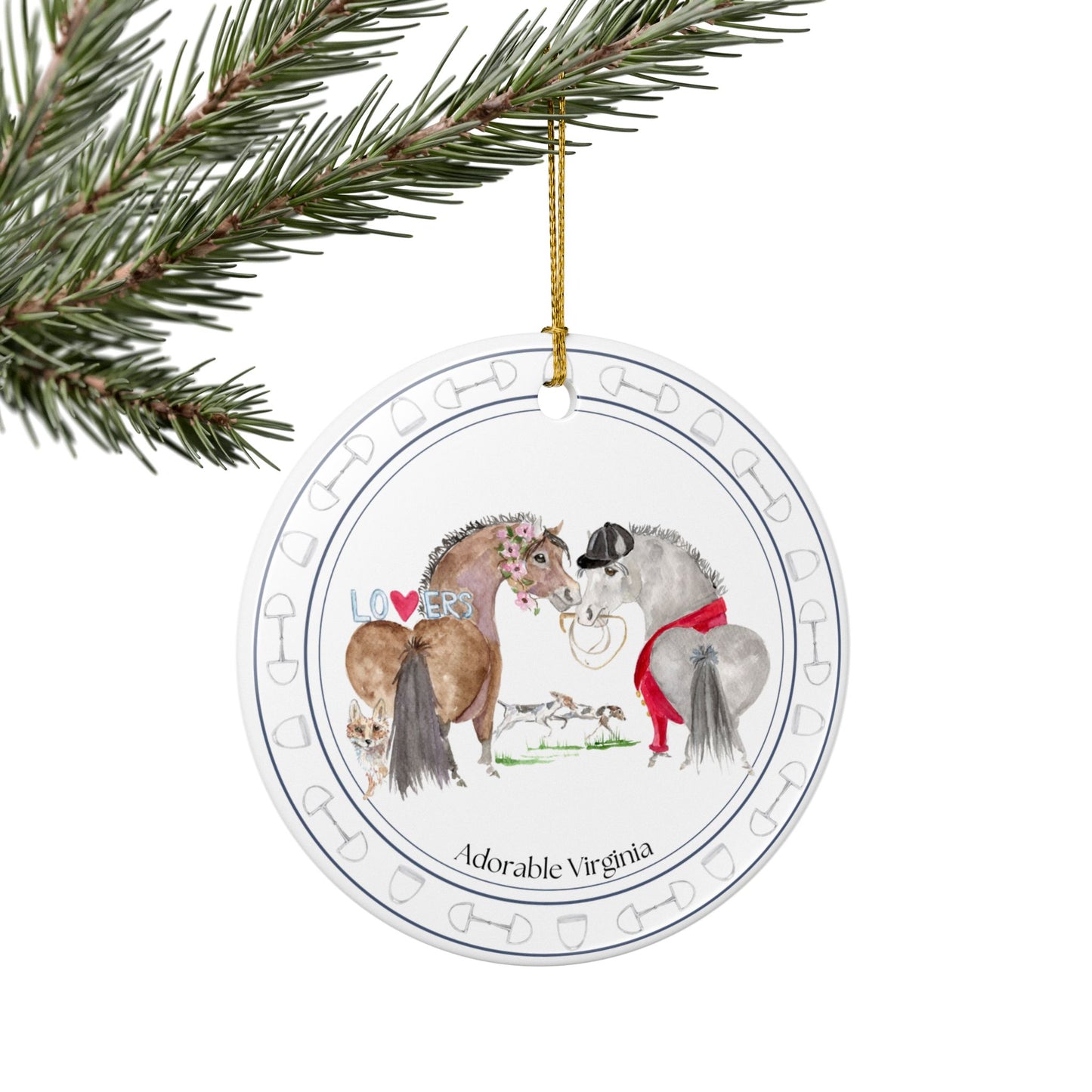 Adorable Virginia Ceramic Ornaments, Custom Holiday Decor, 2-Sided Christmas Ornament, Unique Gift, Home Decoration, Keepsake