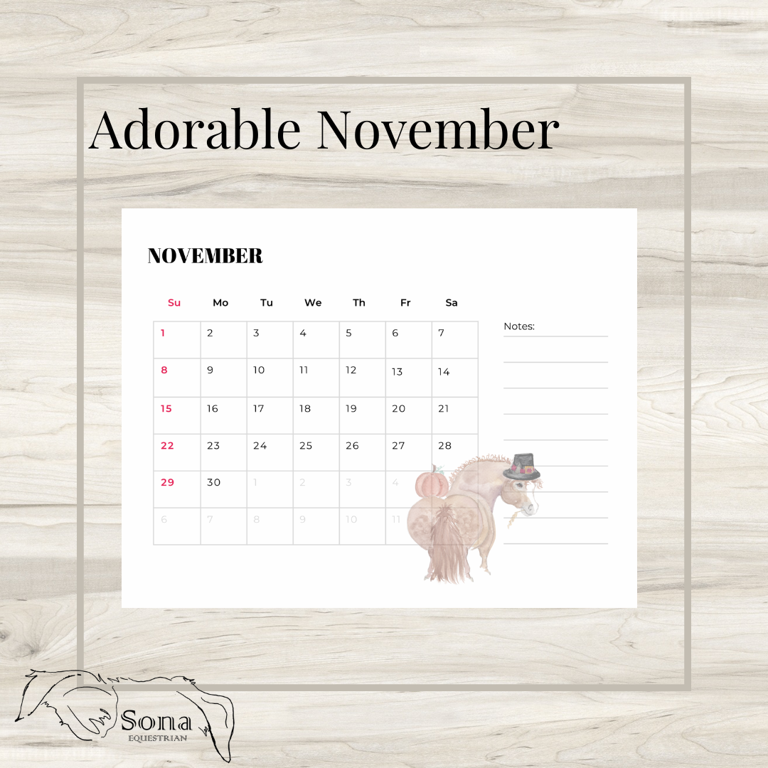 Adorable Ponies 2026 Calendar - Digital Download version