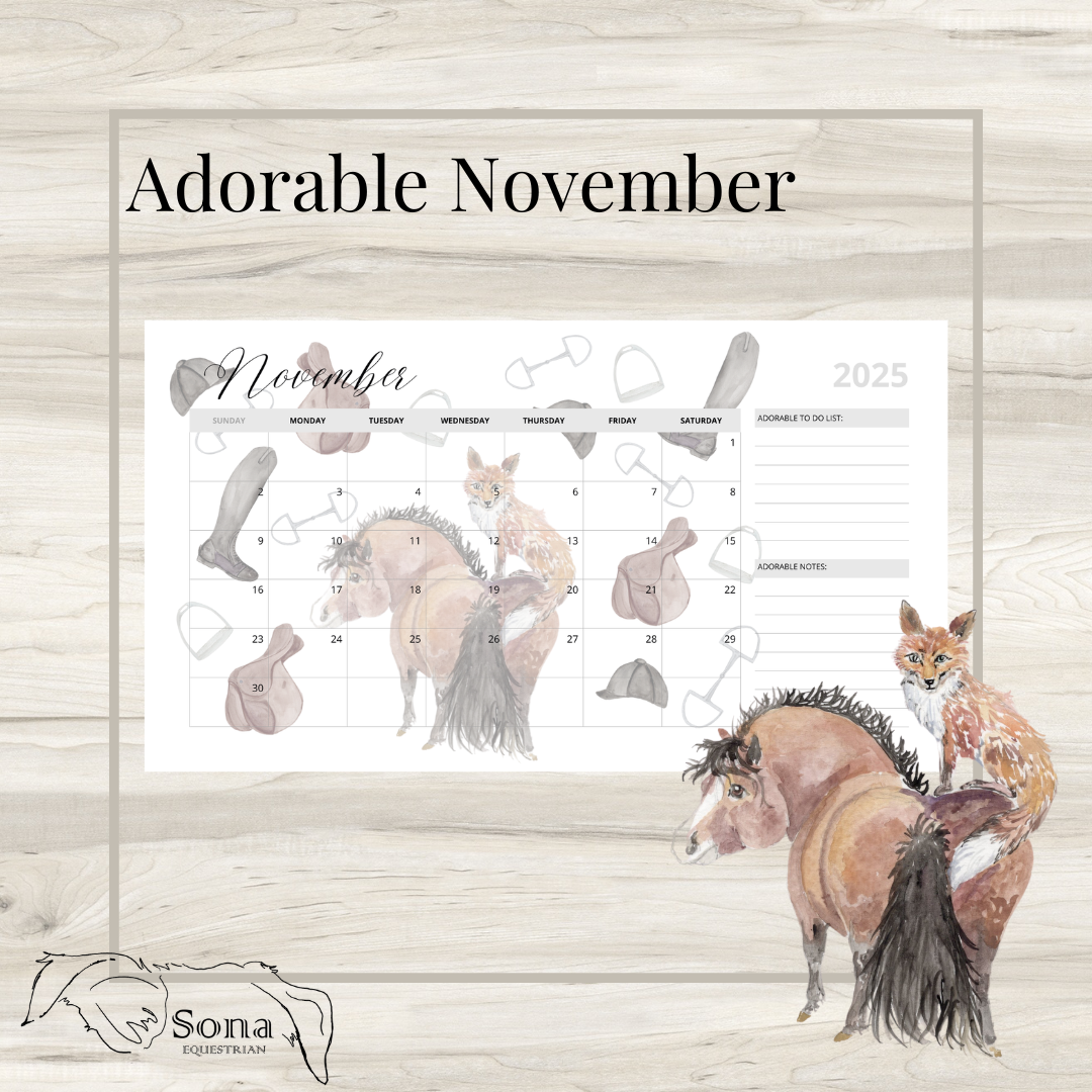 Adorable Ponies 2025 12-Month Calendar- Digital Download