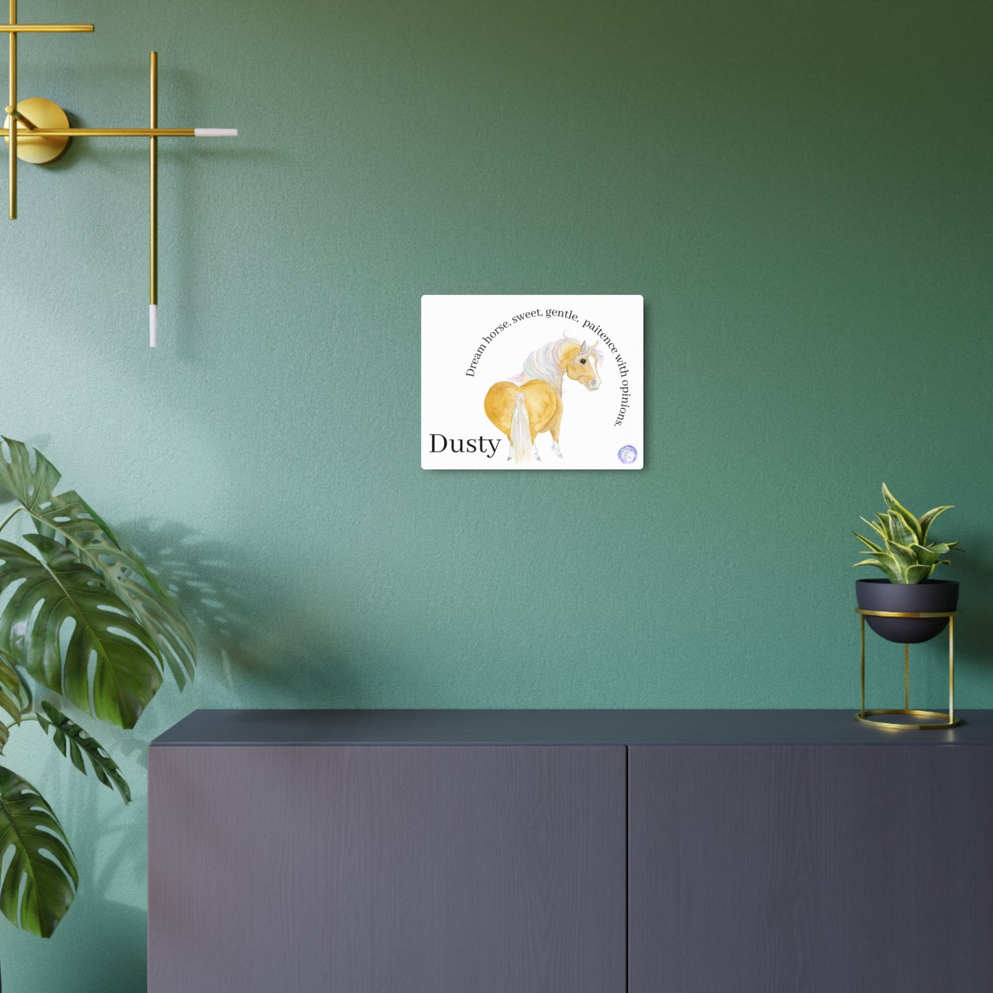 Adorable Dusty Horse Metal Art Sign –