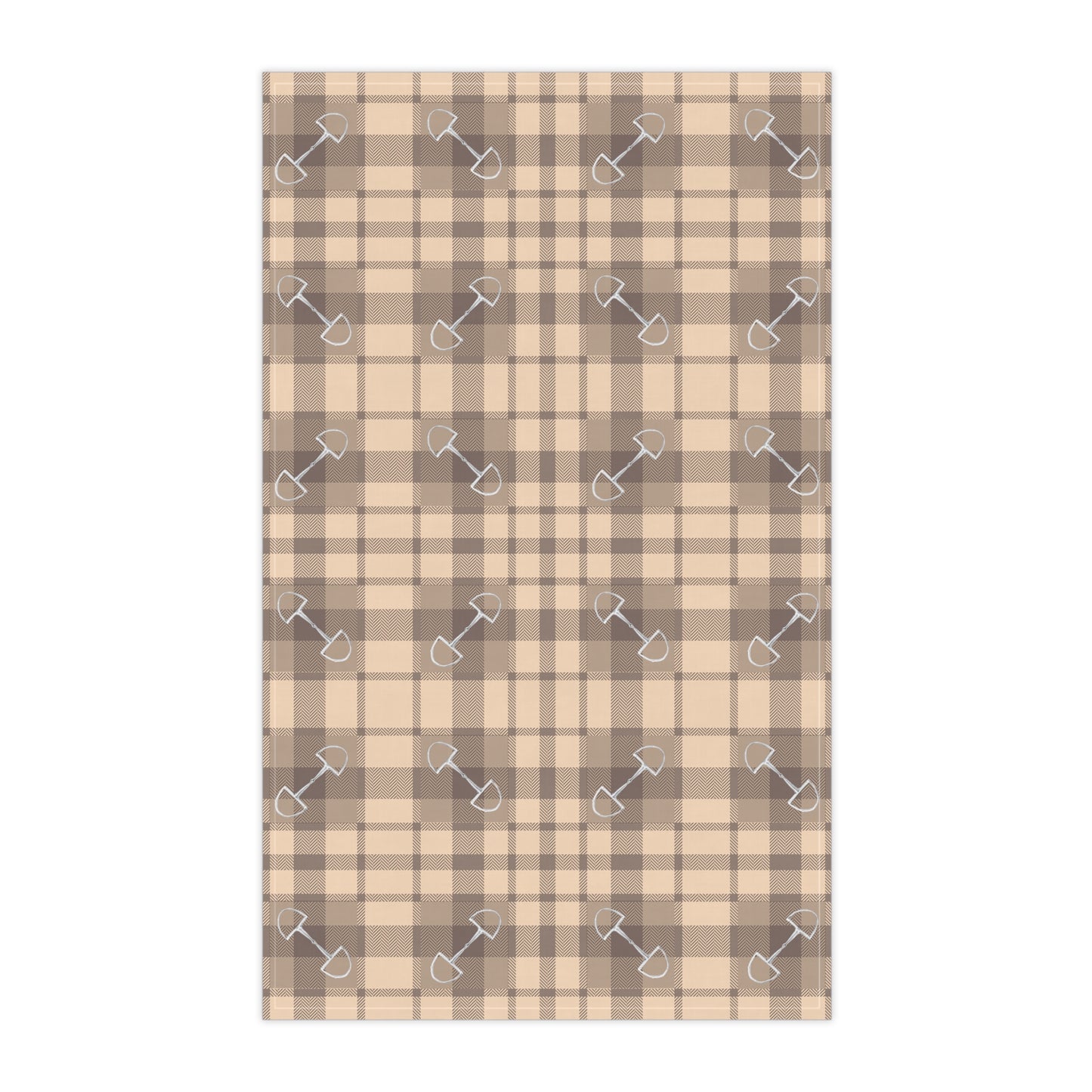 Plaid Bits- Peach and Brown  - Tea Towels (cotton,)