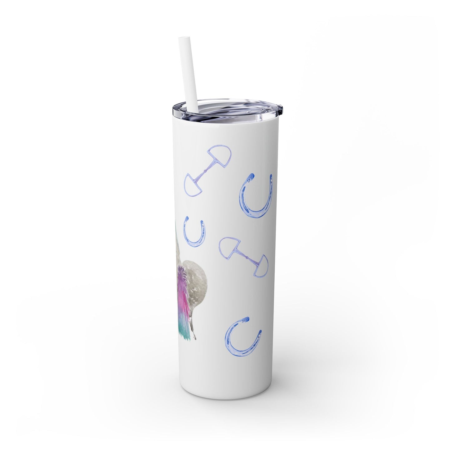 Adorable Little Punk Rock Pony  Skinny Tumbler with Straw, 20oz