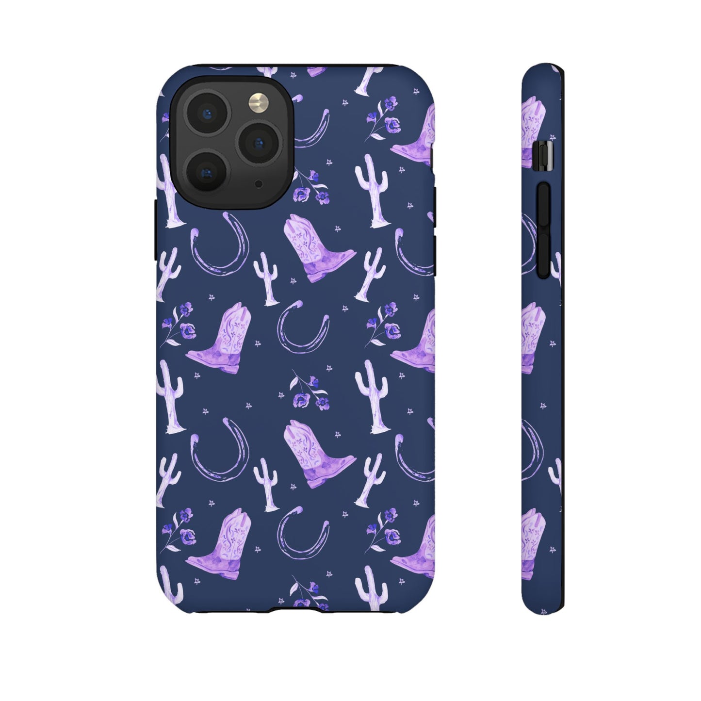 Lucky Boots in Navy and Lavender Tough Phone Case