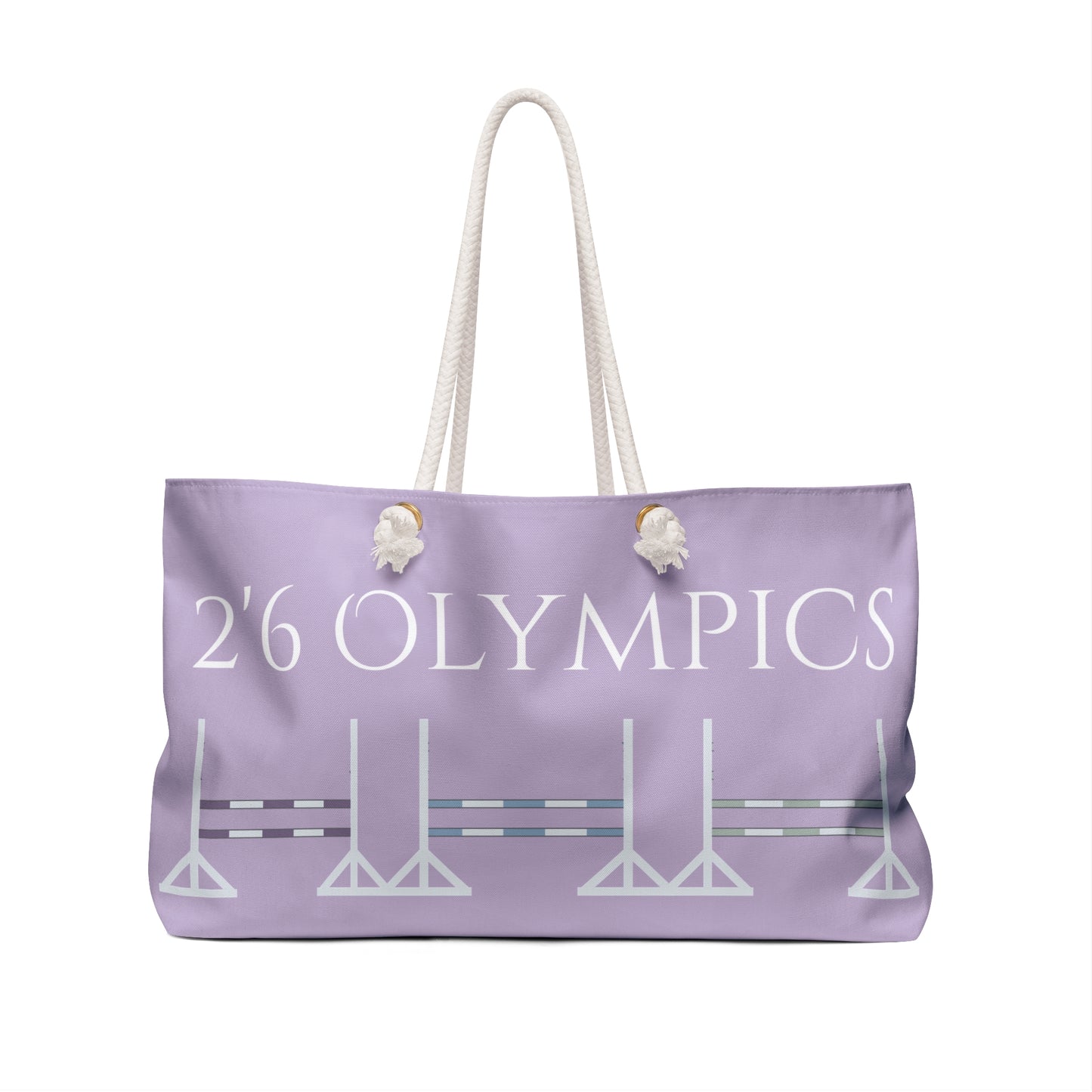 Equestrian Weekender Bag -2'6 Olympics" - Stylish Travel Tote for Horse Lovers Lilac