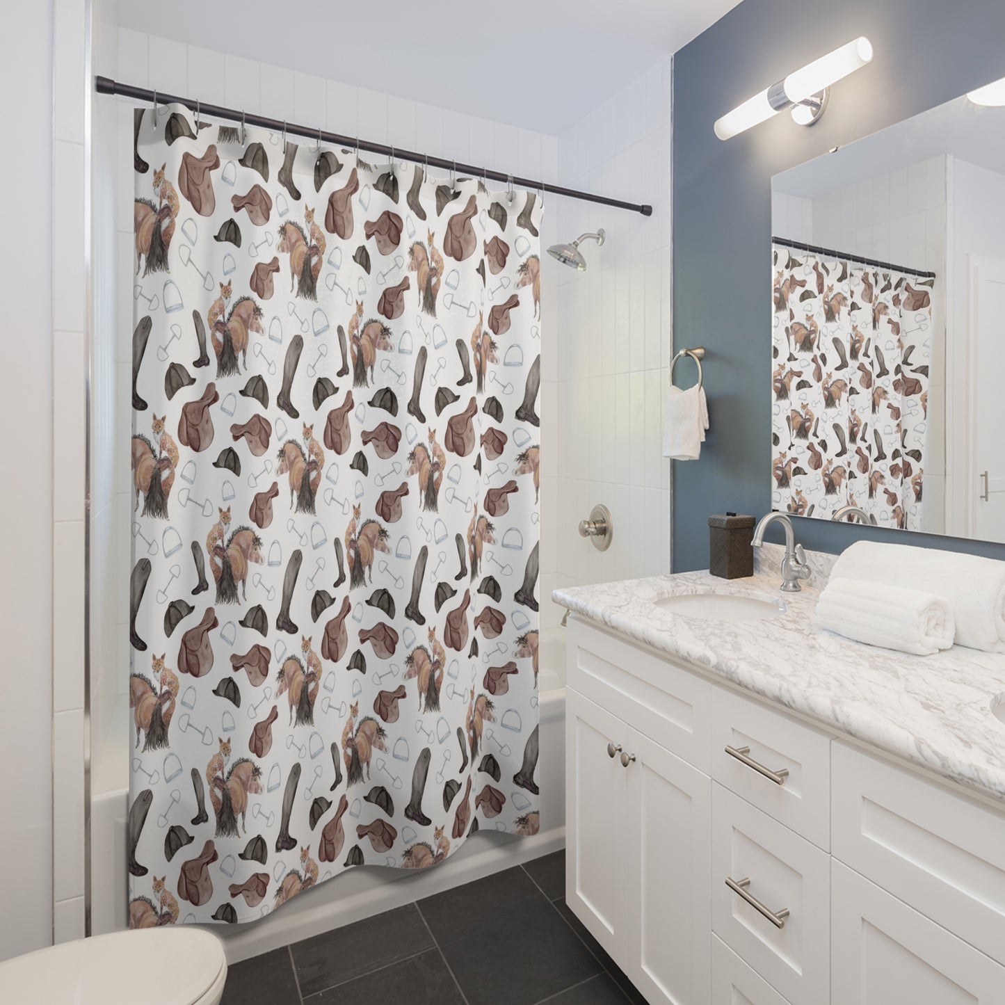 Shower Curtains - Adorable fox pony print